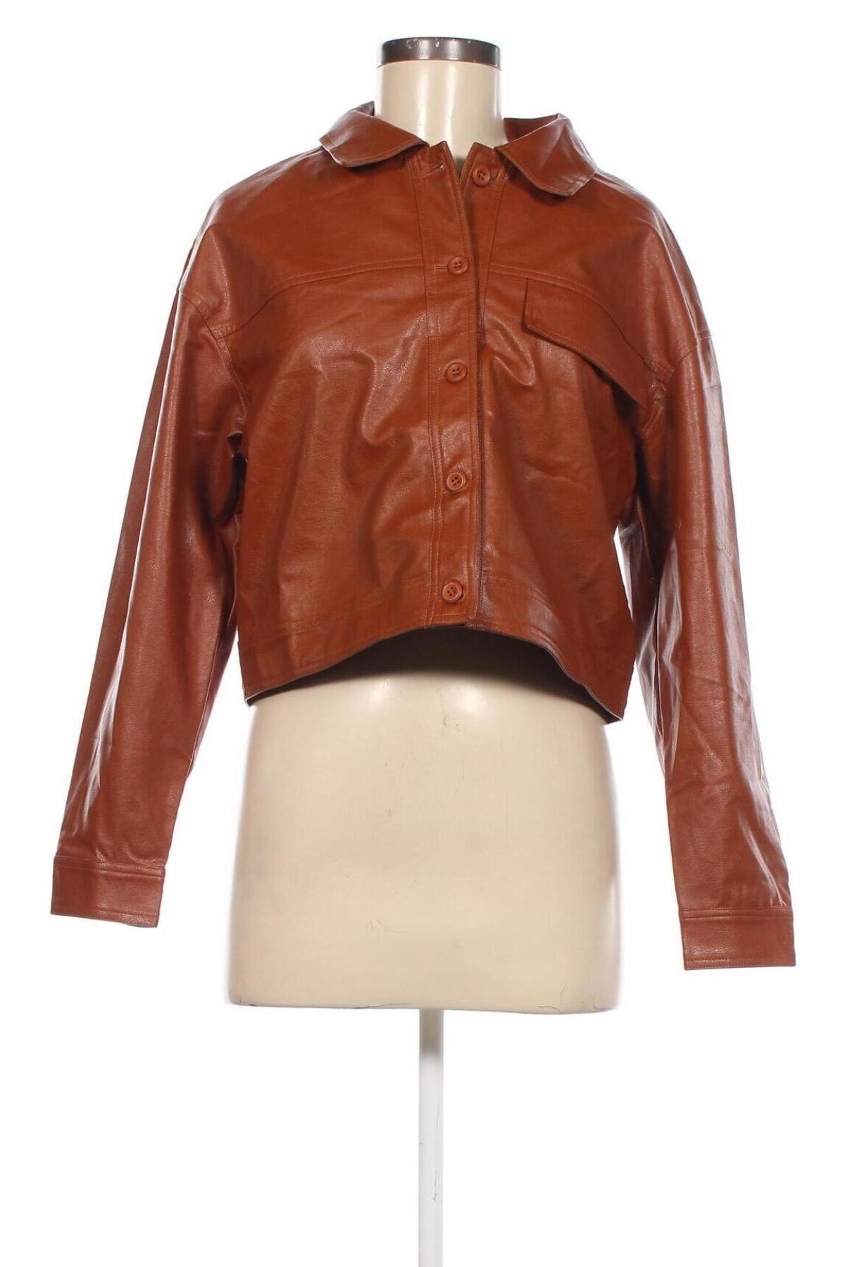 Dámska kožená bunda  SHEIN, Veľkosť S, Farba Hnedá, Cena  13,89 €