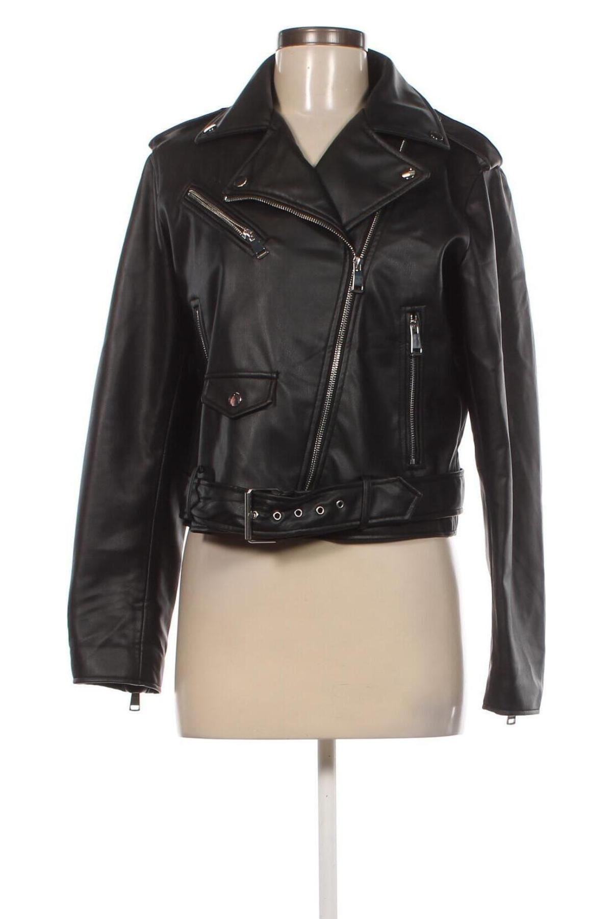 Damen Lederjacke Zara, Größe L, Farbe Schwarz, Preis 28,53 €