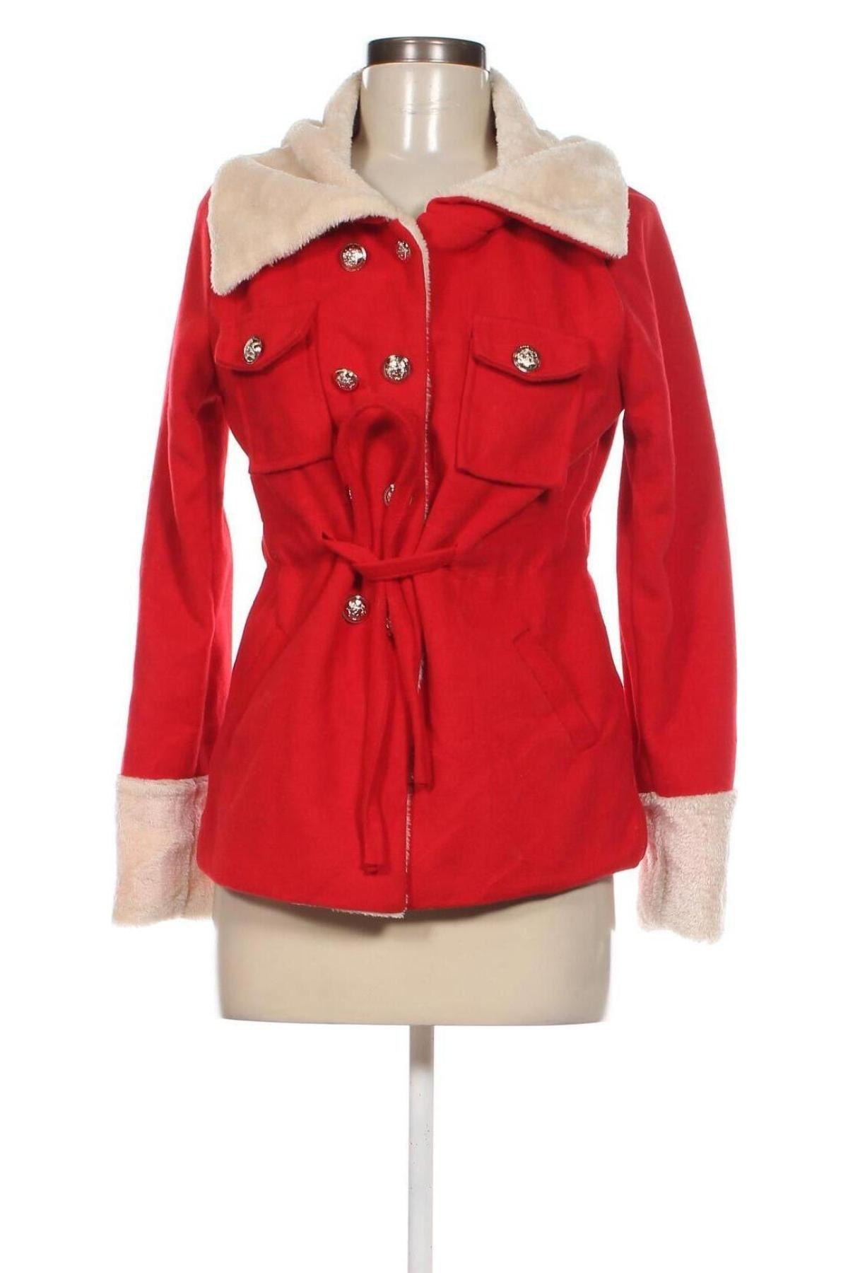 Дамско палто, Размер S, Цвят Червен, Цена 69,55 лв.