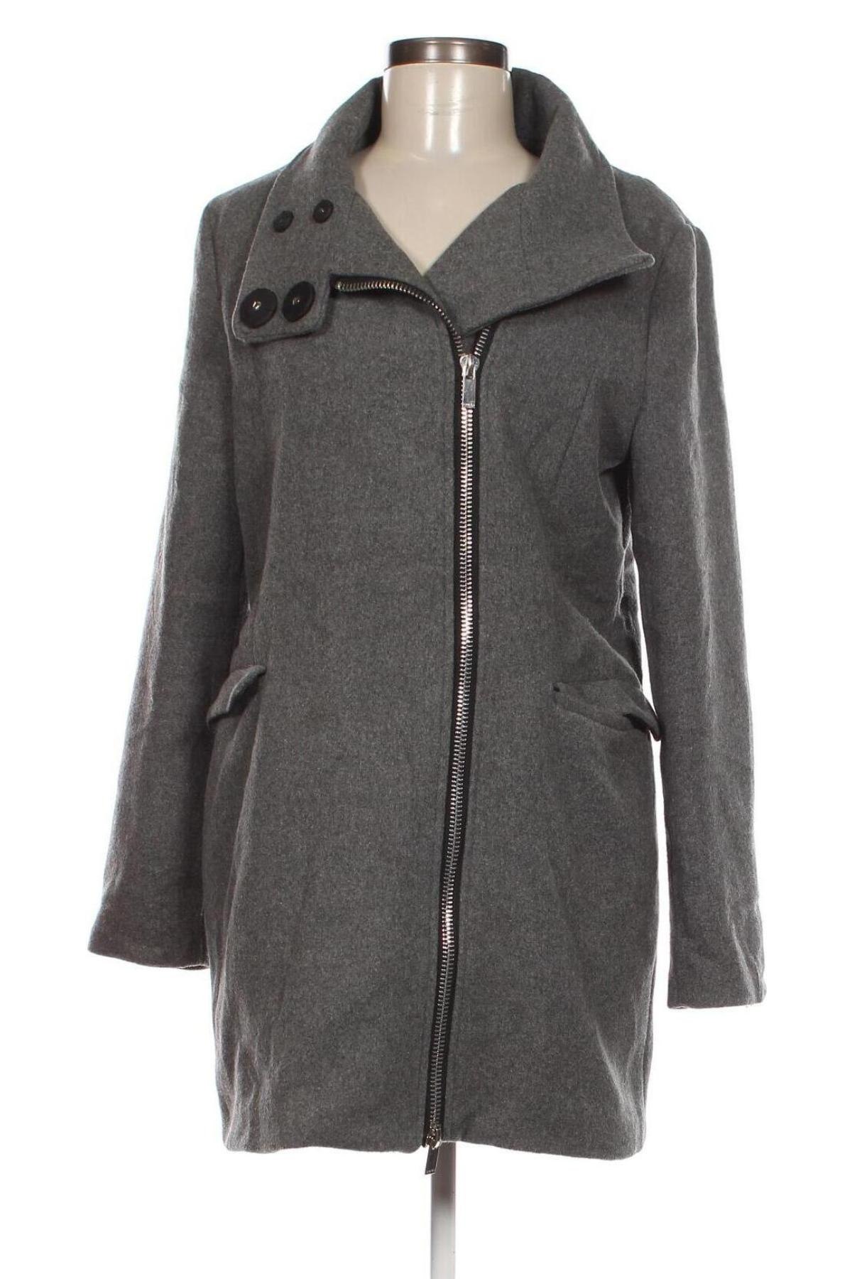 Дамско палто Amisu, Размер M, Цвят Сив, Цена 66,34 лв.