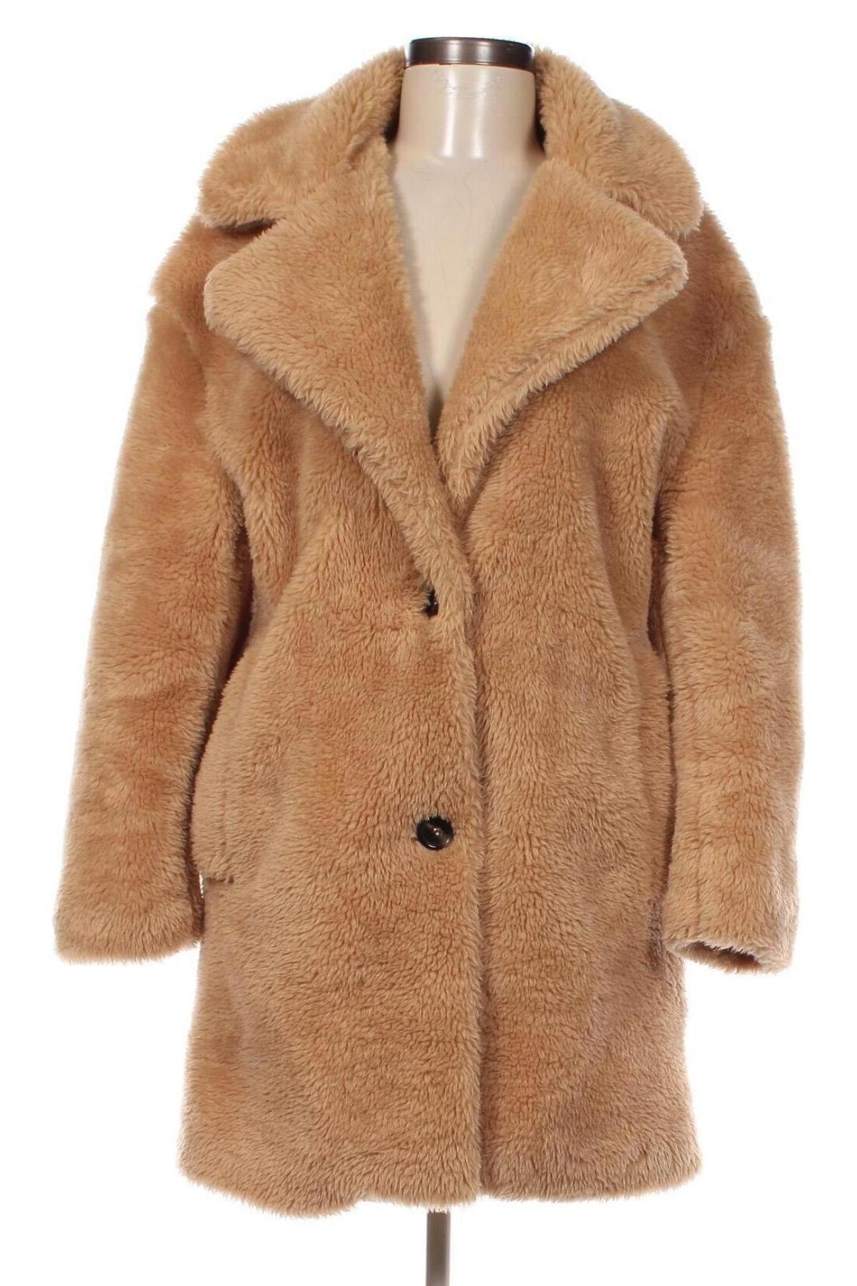 Γυναικείο παλτό Bershka, Μέγεθος S, Χρώμα  Μπέζ, Τιμή 43,02 €