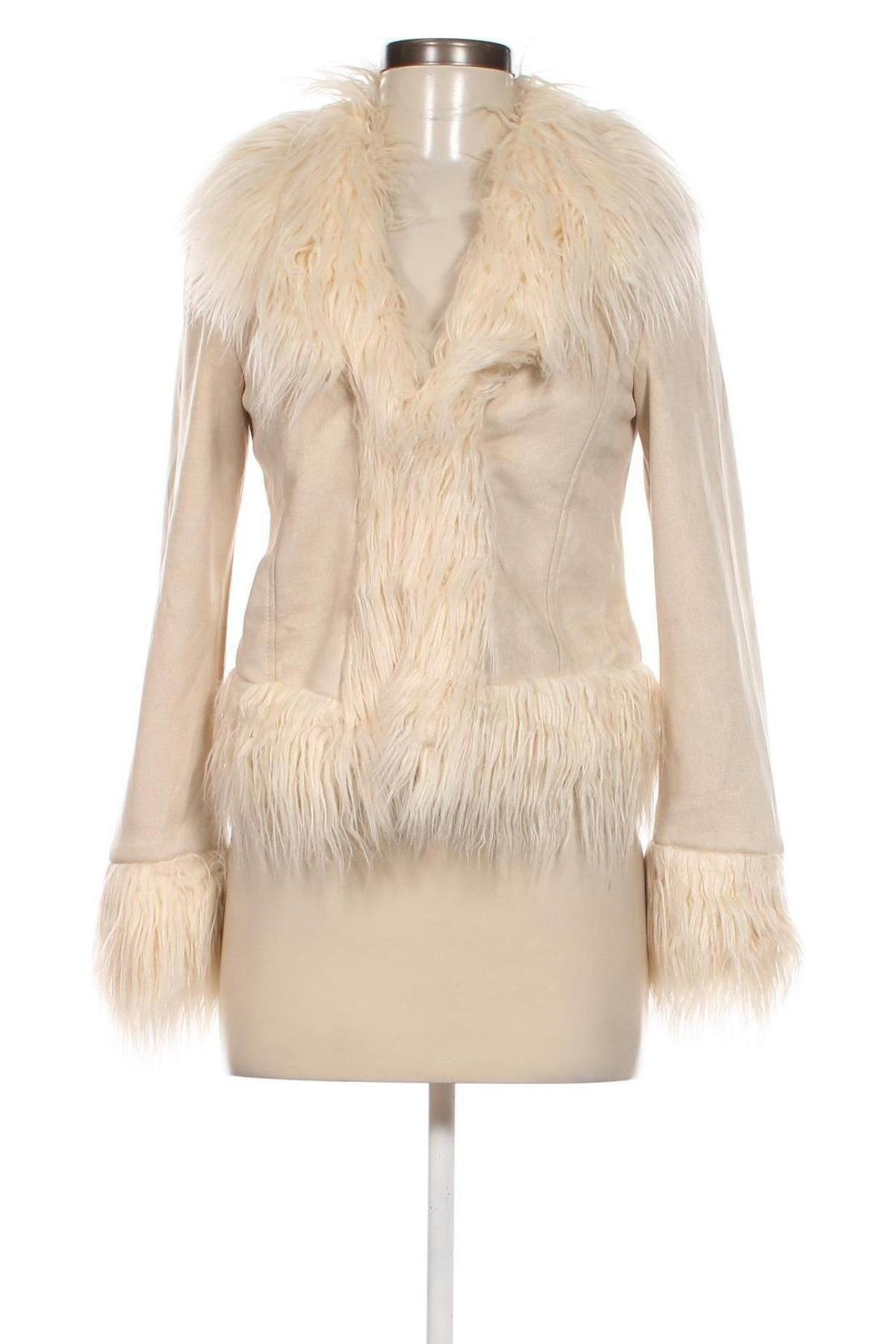 Дамско палто Bershka, Размер S, Цвят Бежов, Цена 66,34 лв.