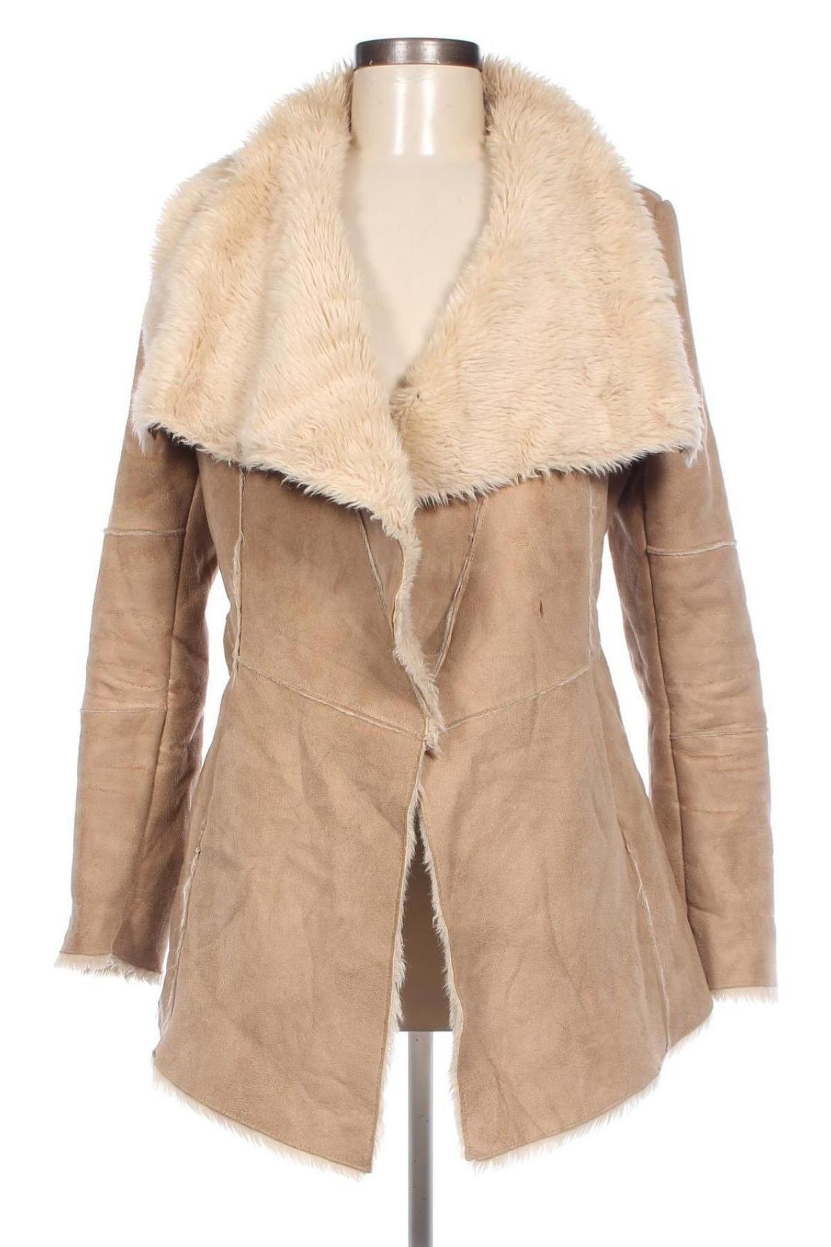 Damenmantel Bershka, Größe M, Farbe Beige, Preis € 46,17