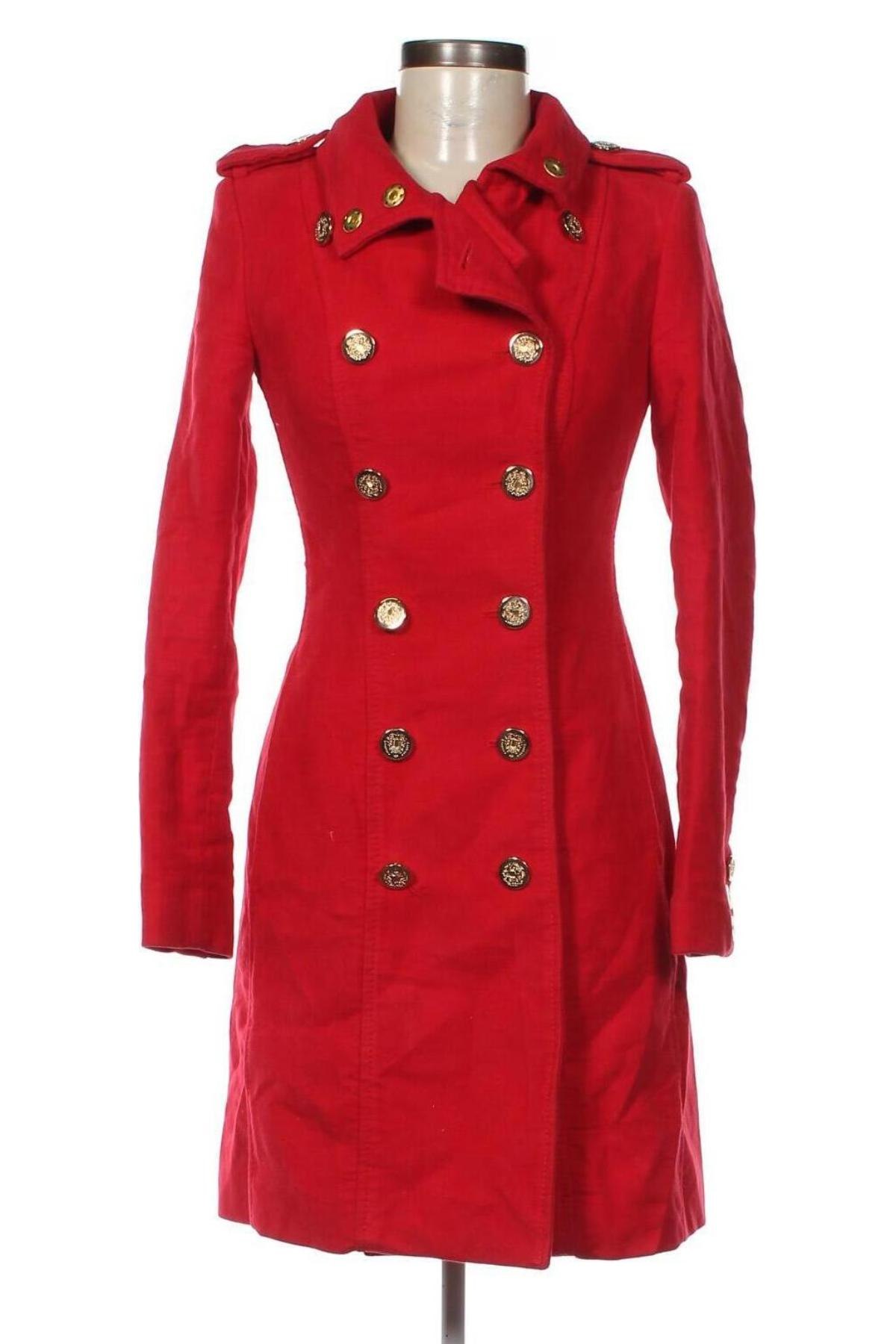 Дамско палто Mango, Размер XS, Цвят Червен, Цена 61,80 лв.