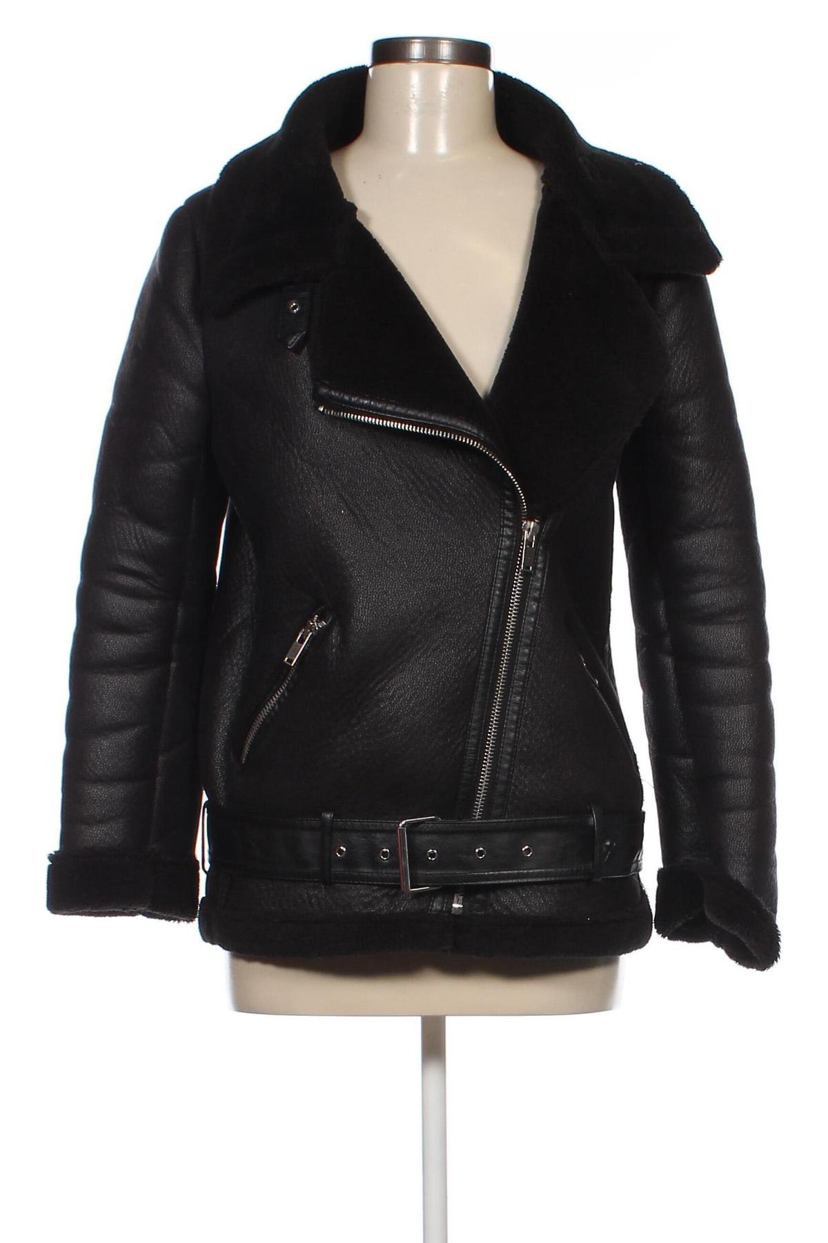 Дамско палто Zara, Размер S, Цвят Черен, Цена 68,43 лв.