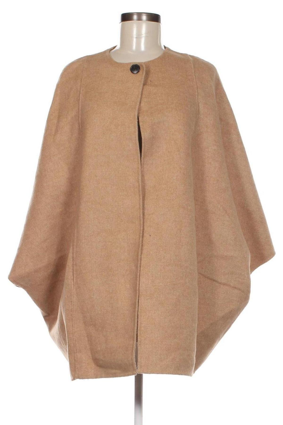 Дамско палто Zara, Размер M, Цвят Бежов, Цена 42,16 лв.