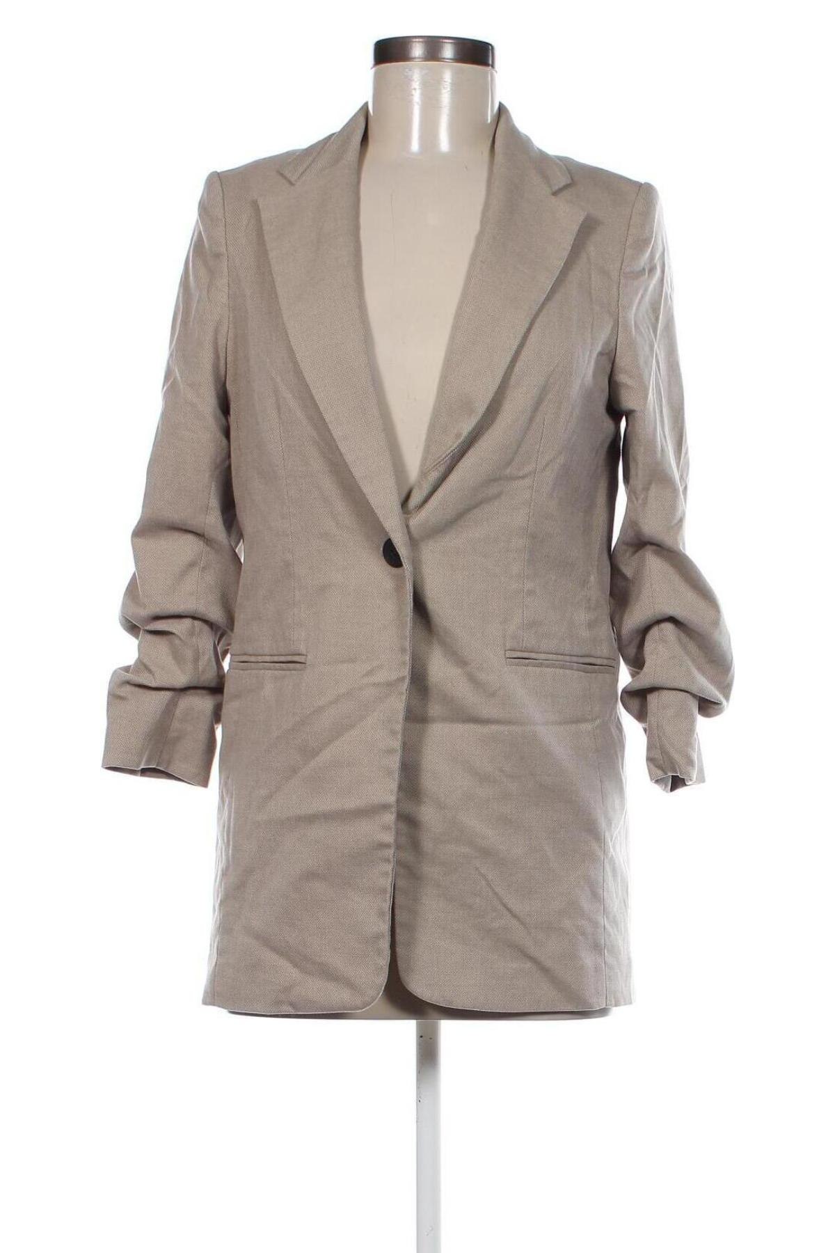 Дамско сако H&M, Размер XS, Цвят Бежов, Цена 24,20 лв.