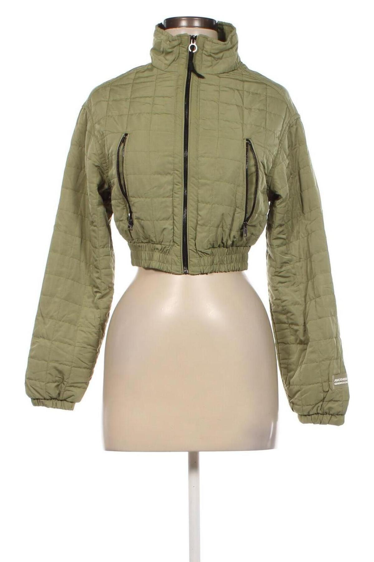 Γυναικείο μπουφάν Bershka, Μέγεθος XS, Χρώμα Πράσινο, Τιμή 13,36 €