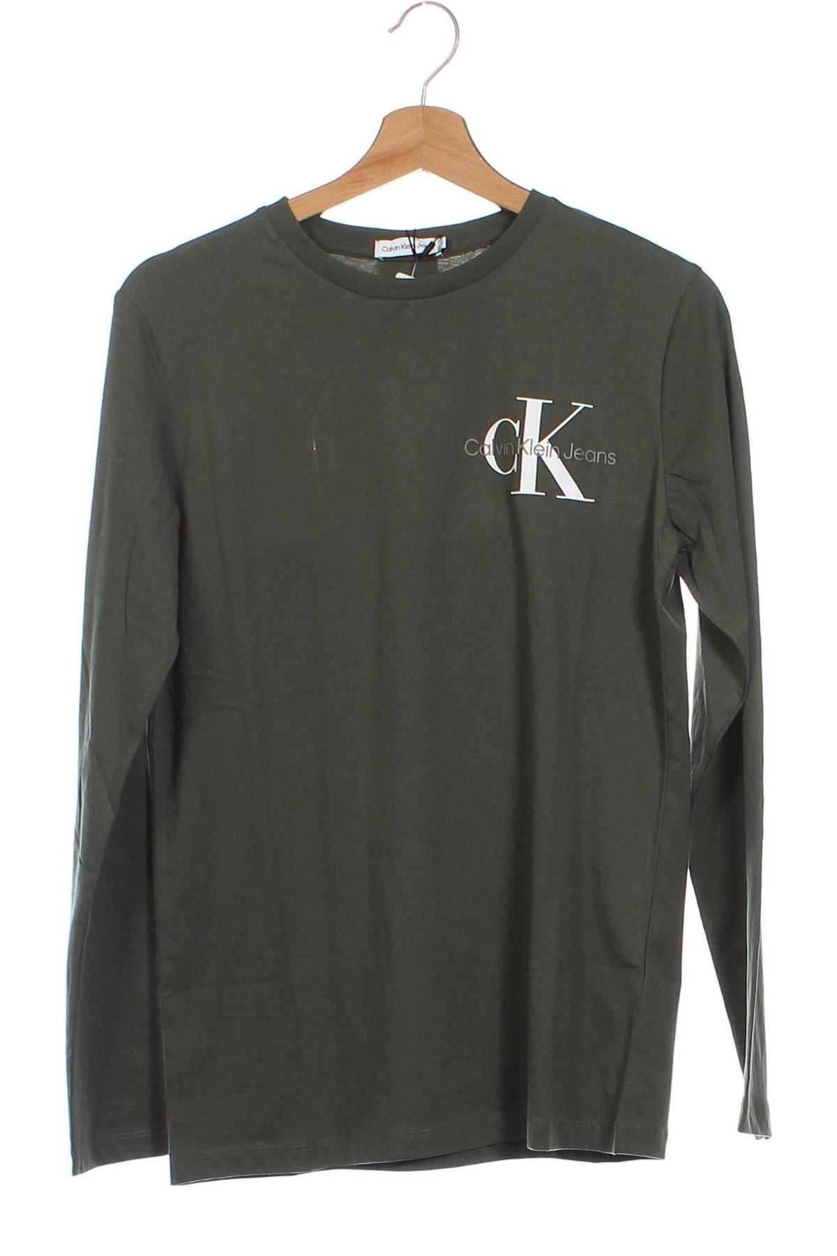 Bluză pentru copii Calvin Klein Jeans, Mărime 15-18y/ 170-176 cm, Culoare Verde, Preț 122,37 Lei