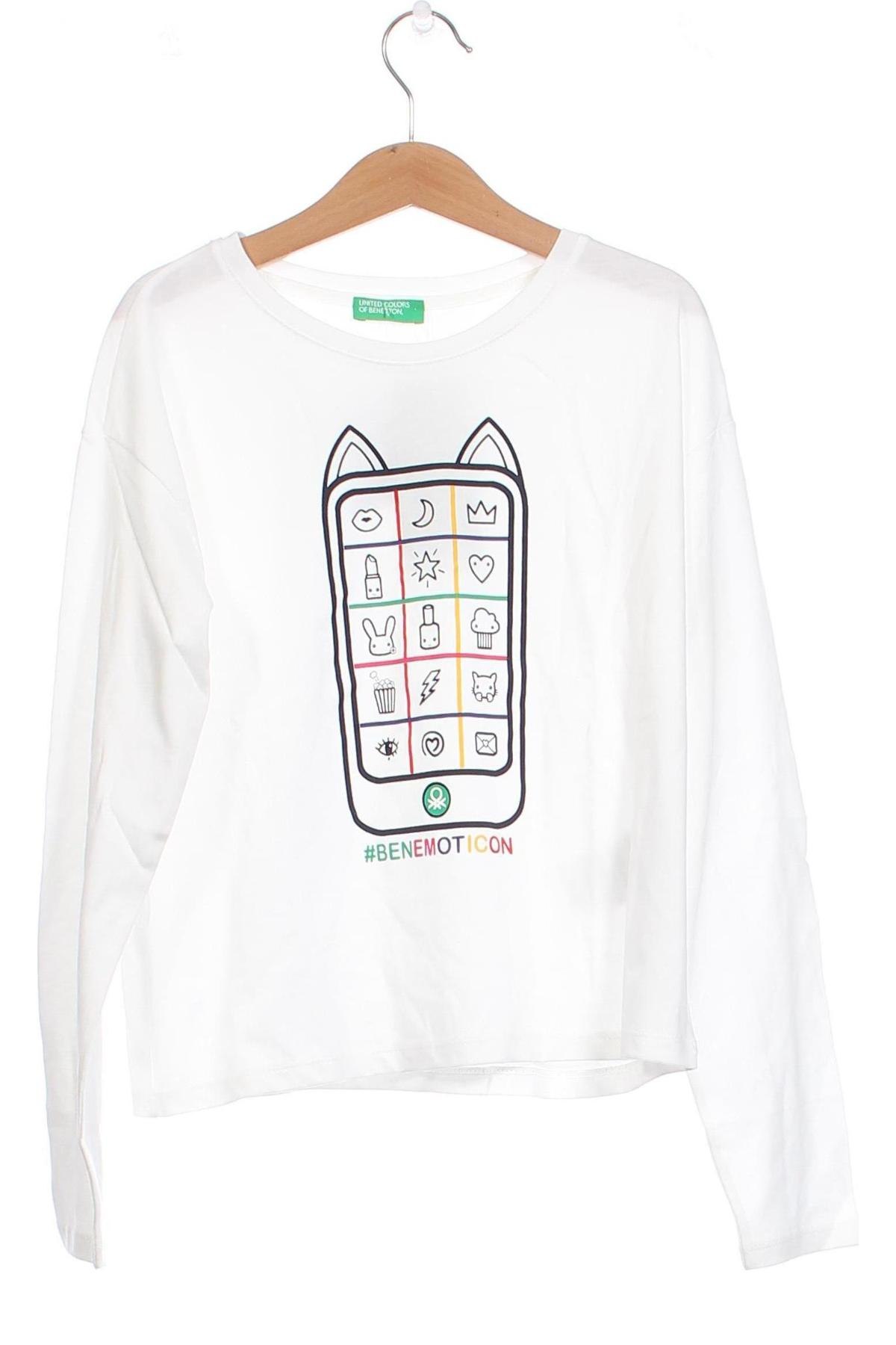 Kinder Shirt United Colors Of Benetton, Größe 9-10y/ 140-146 cm, Farbe Weiß, Preis € 13,15