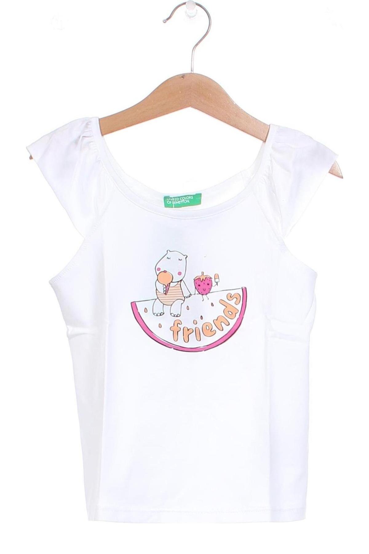 Kinder Shirt United Colors Of Benetton, Größe 2-3y/ 98-104 cm, Farbe Weiß, Preis 13,15 €