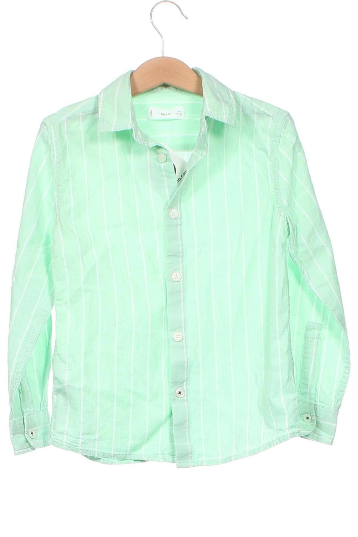 Dětská košile  Mango, Velikost 6-7y/ 122-128 cm, Barva Zelená, Cena  91,00 Kč