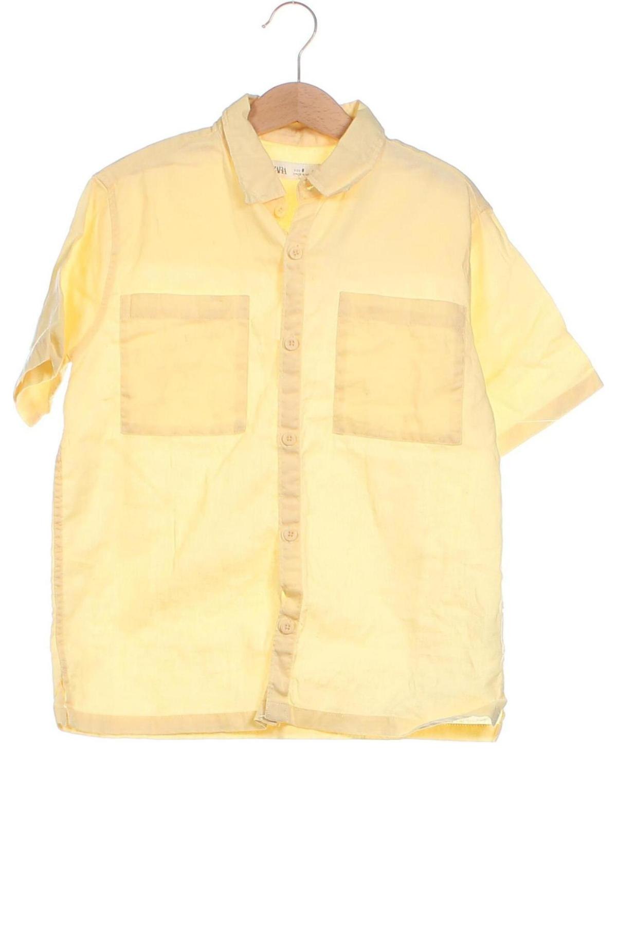 Детска риза Zara, Размер 7-8y/ 128-134 см, Цвят Жълт, Цена 13,69 лв.