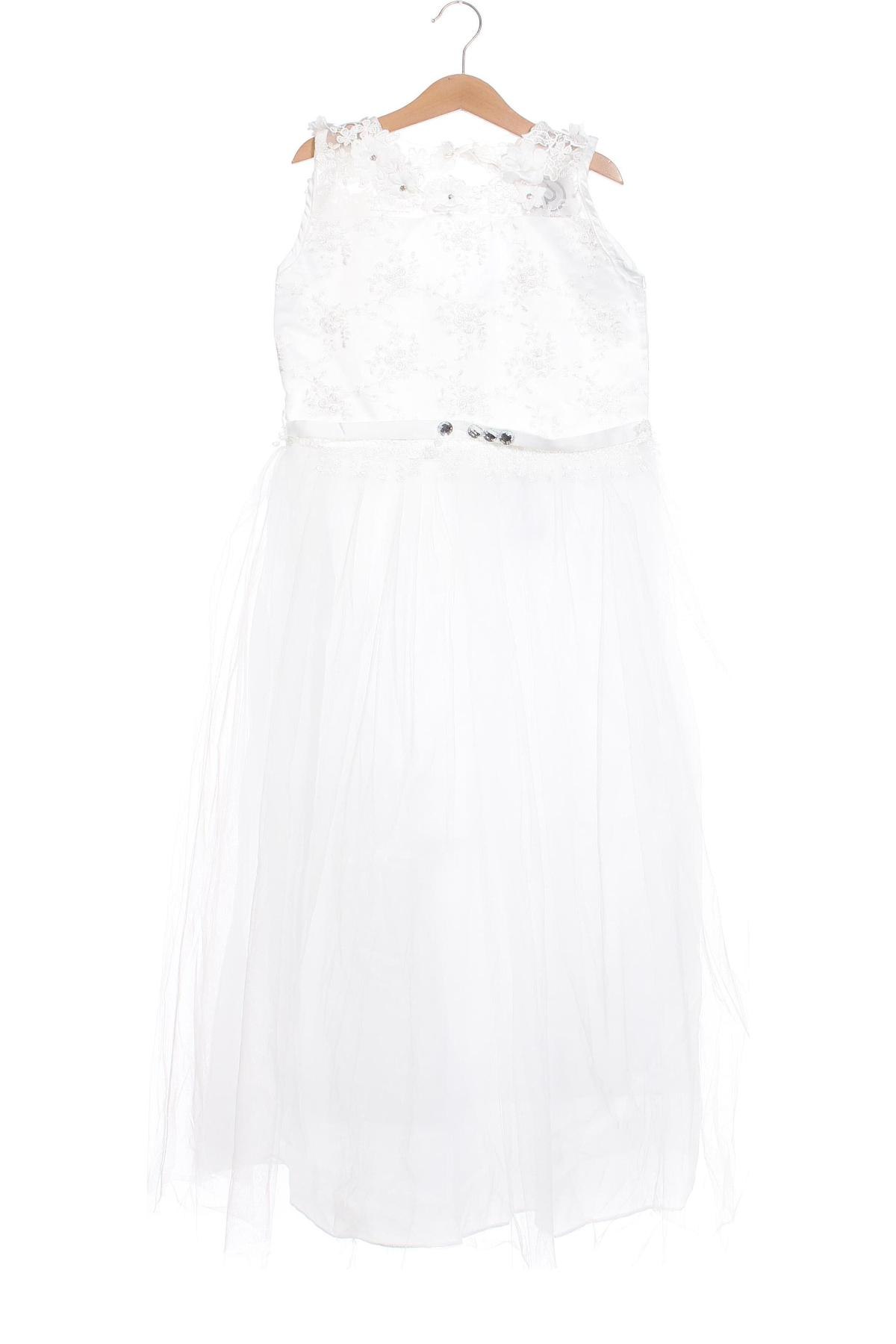 Kinderkleid, Größe 10-11y/ 146-152 cm, Farbe Weiß, Preis 13,89 €