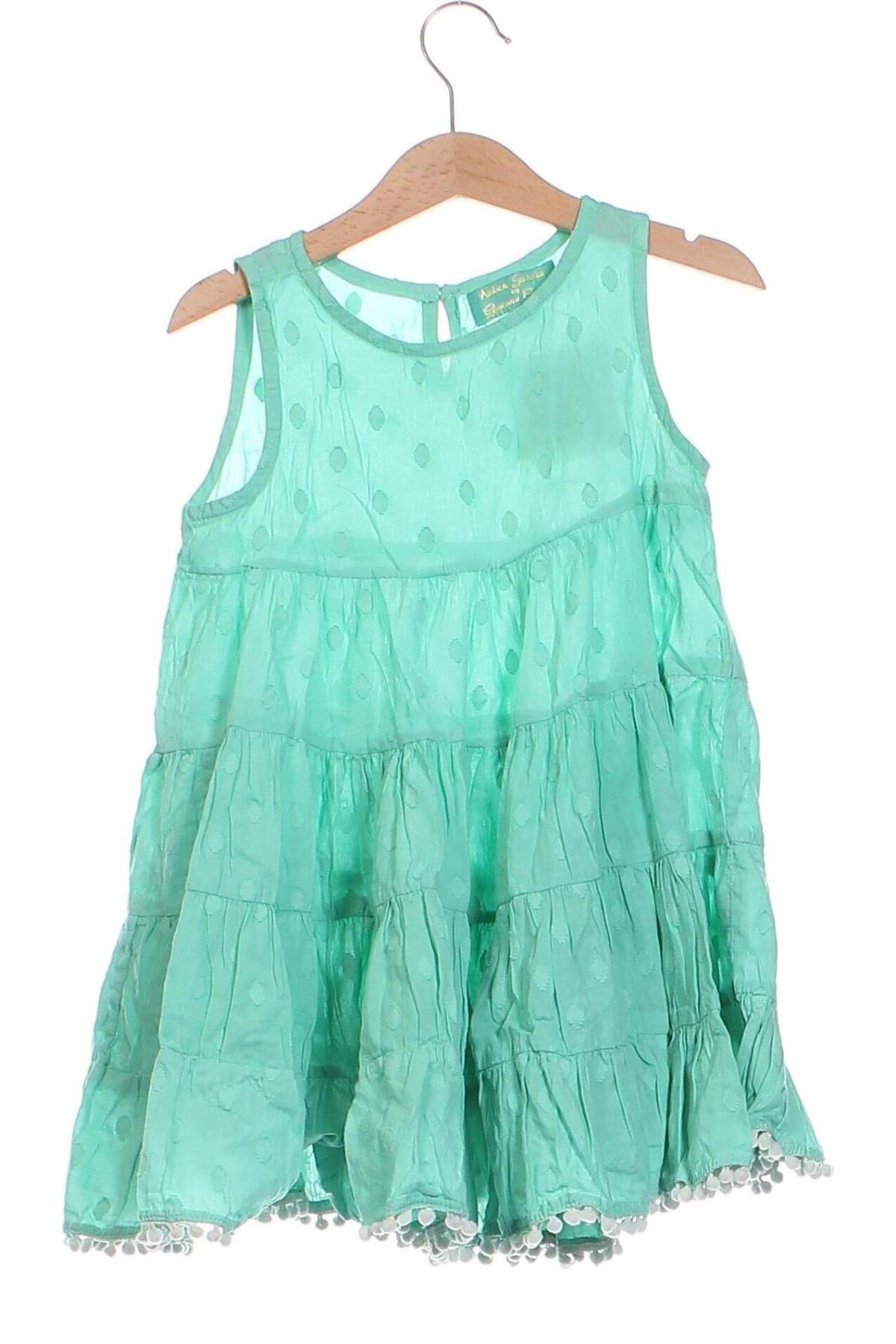 Детска рокля Antica Sartoria, Размер 5-6y/ 116-122 см, Цвят Зелен, Цена 23,46 лв.