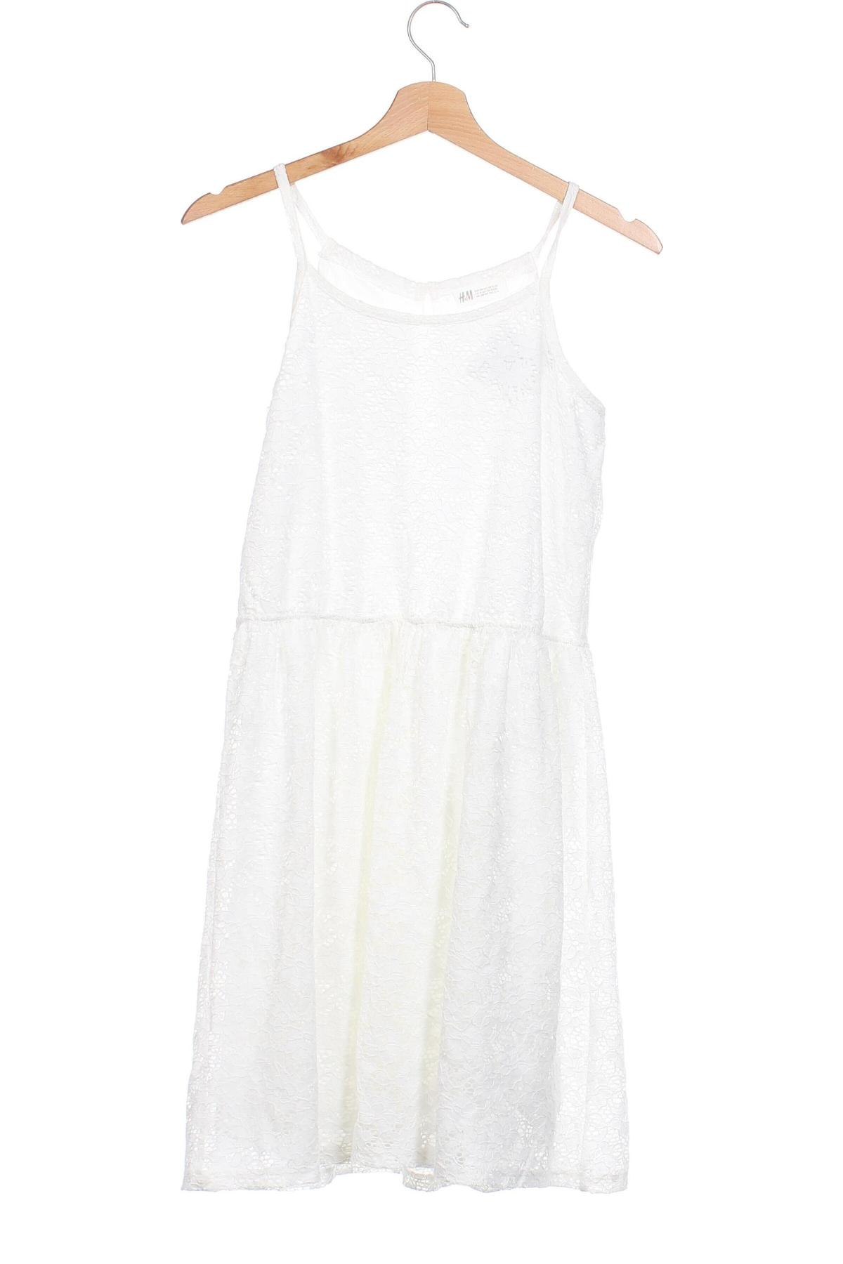 Детска рокля H&M, Размер 12-13y/ 158-164 см, Цвят Бял, Цена 13,68 лв.