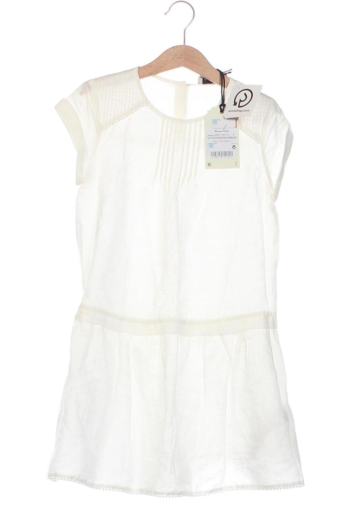 Dziecięca sukienka Massimo Dutti, Rozmiar 7-8y/ 128-134 cm, Kolor Biały, Cena 131,50 zł