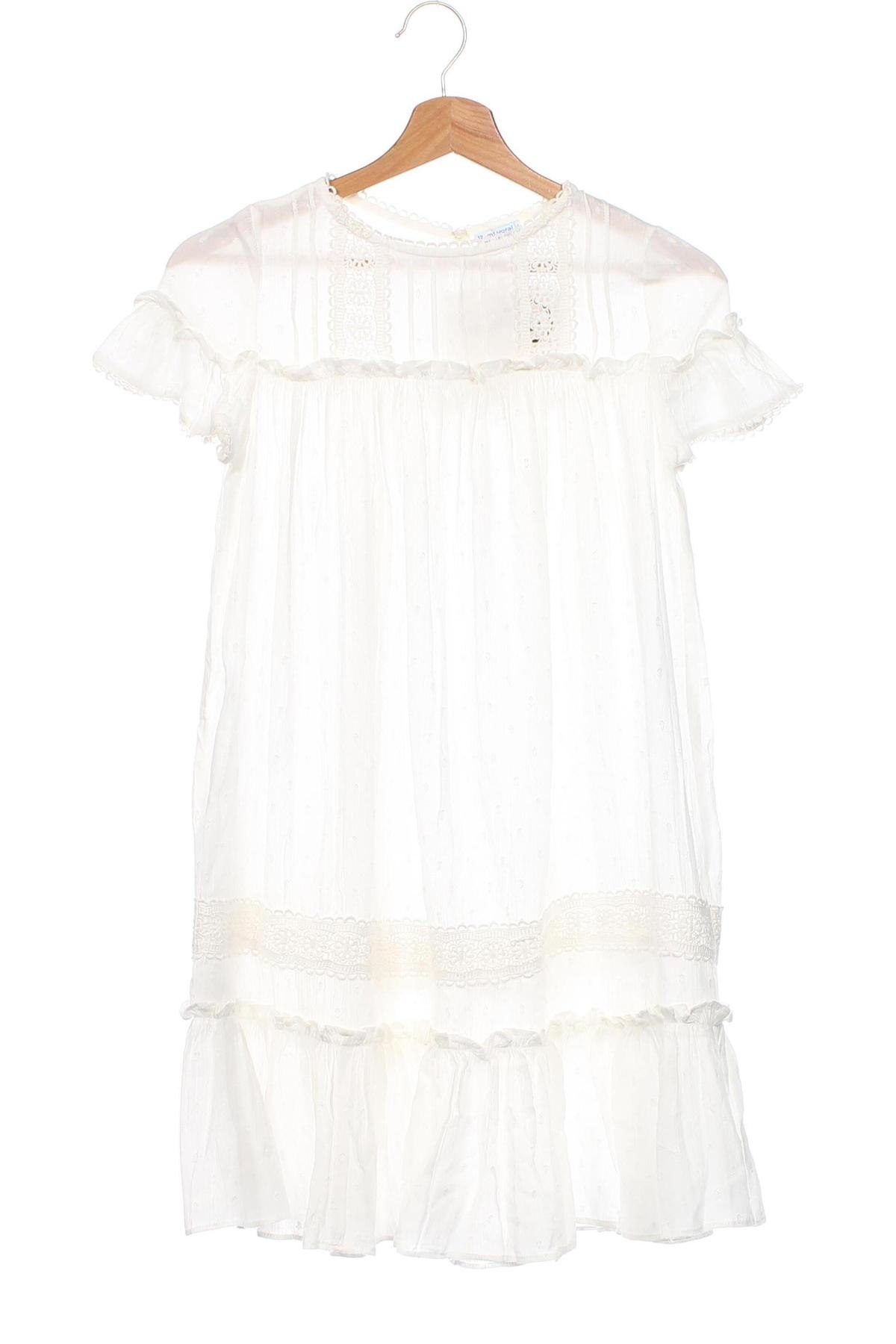 Kinderkleid Mayoral, Größe 11-12y/ 152-158 cm, Farbe Weiß, Preis € 13,00