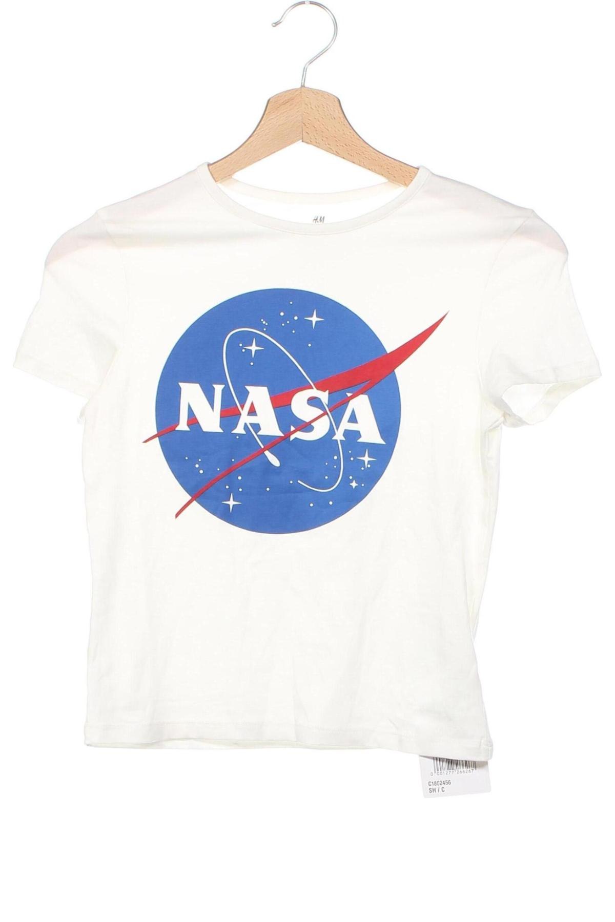 Kinder T-Shirt H&M, Größe 14-15y/ 168-170 cm, Farbe Weiß, Preis € 3,83