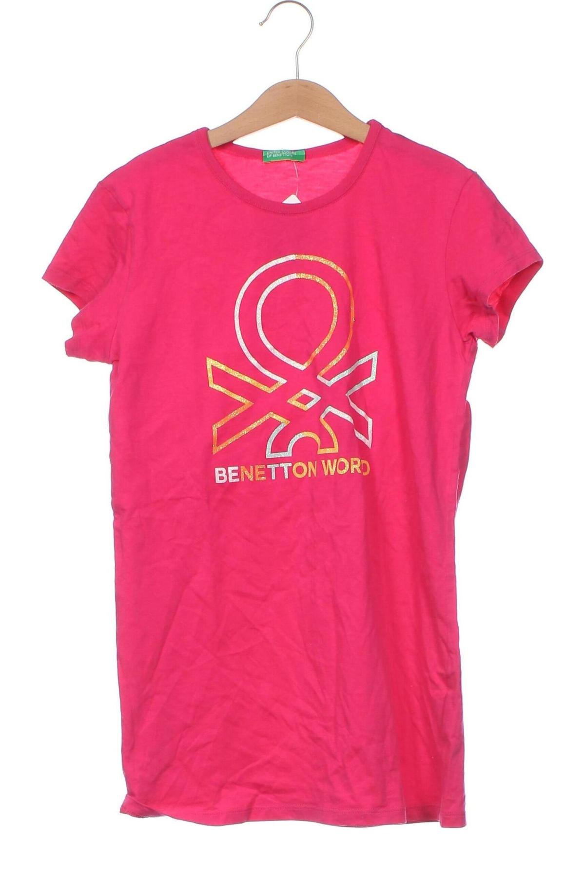 Tricou pentru copii United Colors Of Benetton, Mărime 14-15y/ 168-170 cm, Culoare Roz, Preț 27,14 Lei