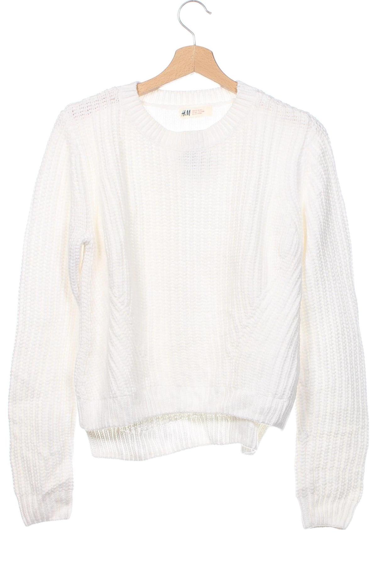 Детски пуловер H&M, Размер 14-15y/ 168-170 см, Цвят Бял, Цена 8,84 лв.