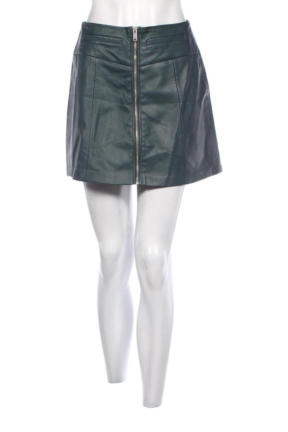 Δερμάτινη φούστα Bershka, Μέγεθος M, Χρώμα Πράσινο, Τιμή 4,00 €