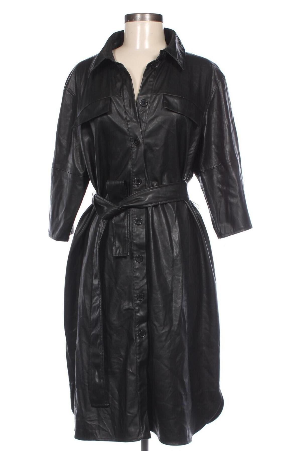Δερμάτινο φόρεμα Someday., Μέγεθος L, Χρώμα Μαύρο, Τιμή 16,33 €