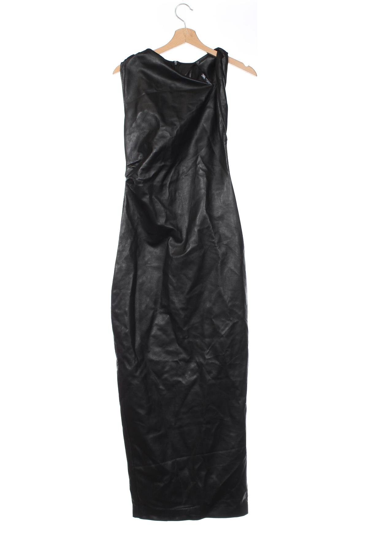 Rochie de piele Zara, Mărime XS, Culoare Negru, Preț 52,20 Lei