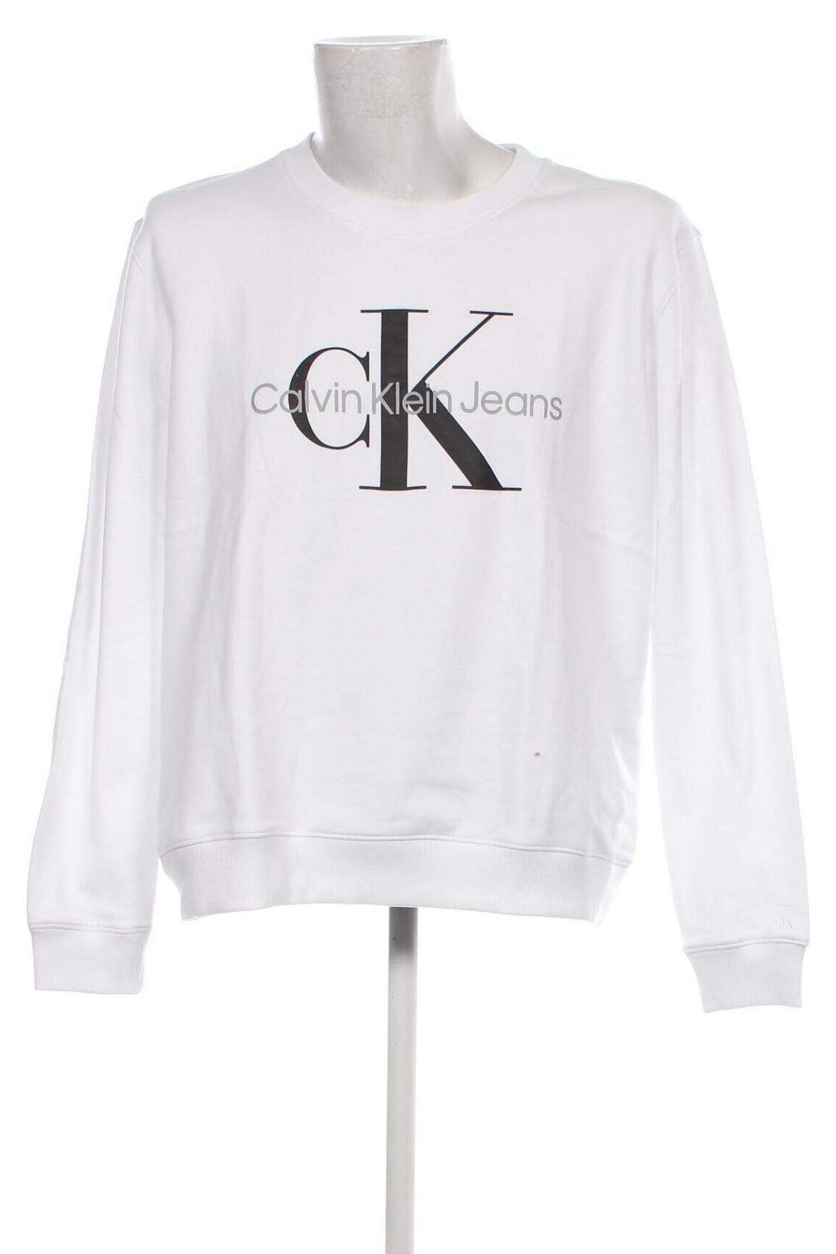 Męska bluzka Calvin Klein Jeans, Rozmiar 3XL, Kolor Biały, Cena 136,34 zł