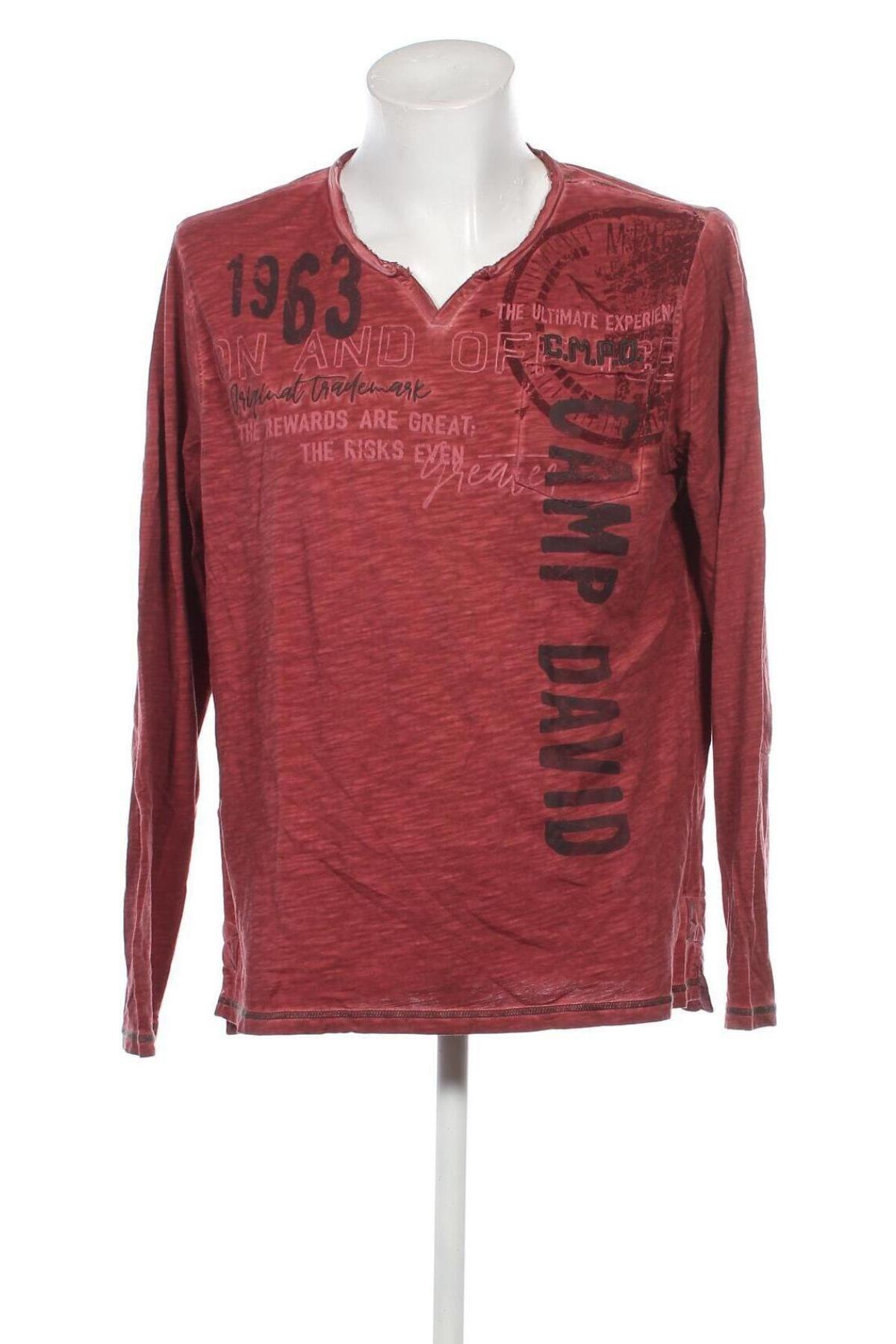 Мъжка блуза Camp David, Размер XL, Цвят Червен, Цена 48,00 лв.