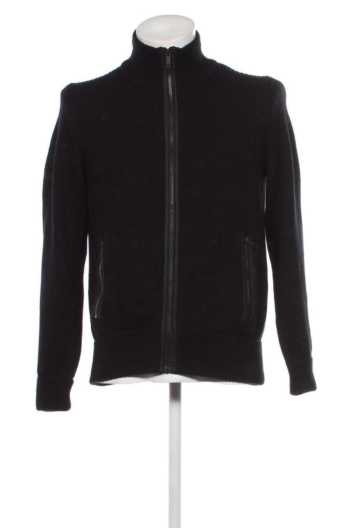 Jachetă tricotată de bărbați Esprit, Mărime L, Culoare Negru, Preț 94,73 Lei