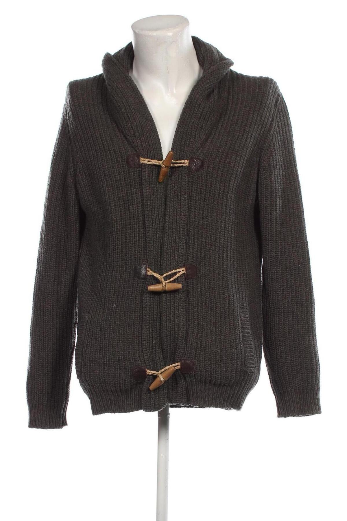 Jachetă tricotată de bărbați Massimo Dutti, Mărime L, Culoare Gri, Preț 203,95 Lei