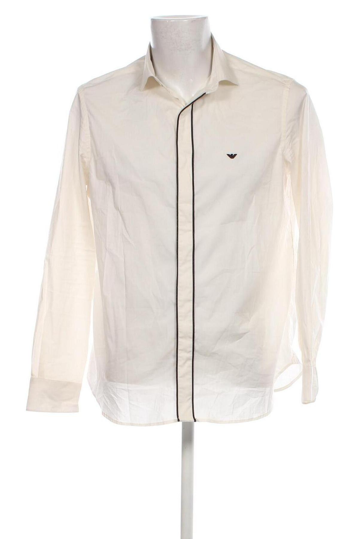 Herrenhemd Emporio Armani, Größe XL, Farbe Ecru, Preis 79,10 €