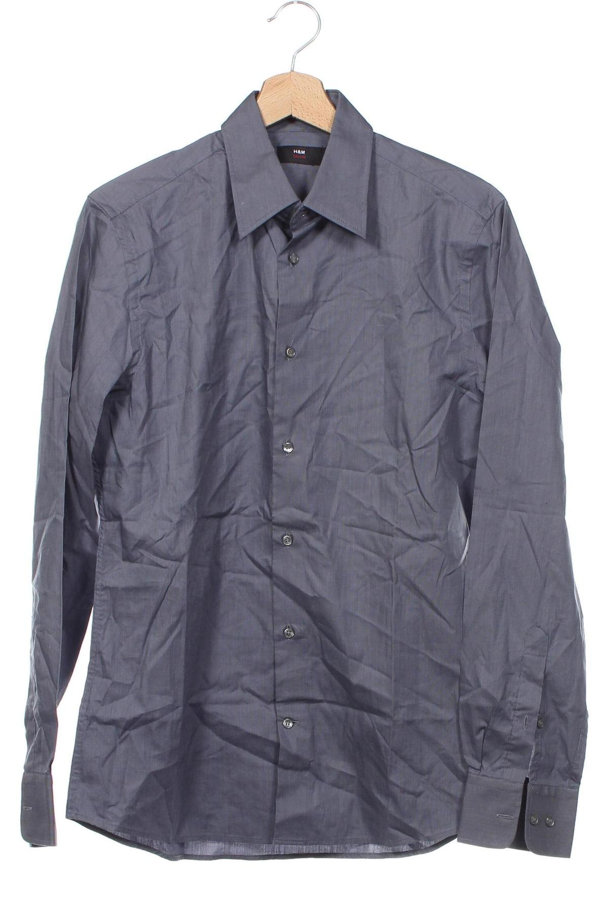 Мъжка риза H&M, Размер S, Цвят Син, Цена 11,60 лв.