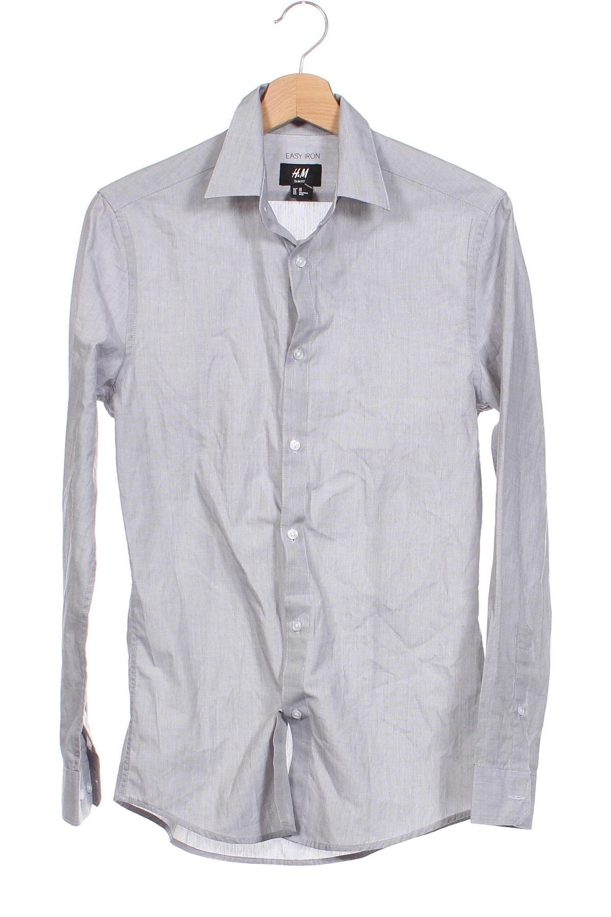 Мъжка риза H&M, Размер XS, Цвят Сив, Цена 14,50 лв.