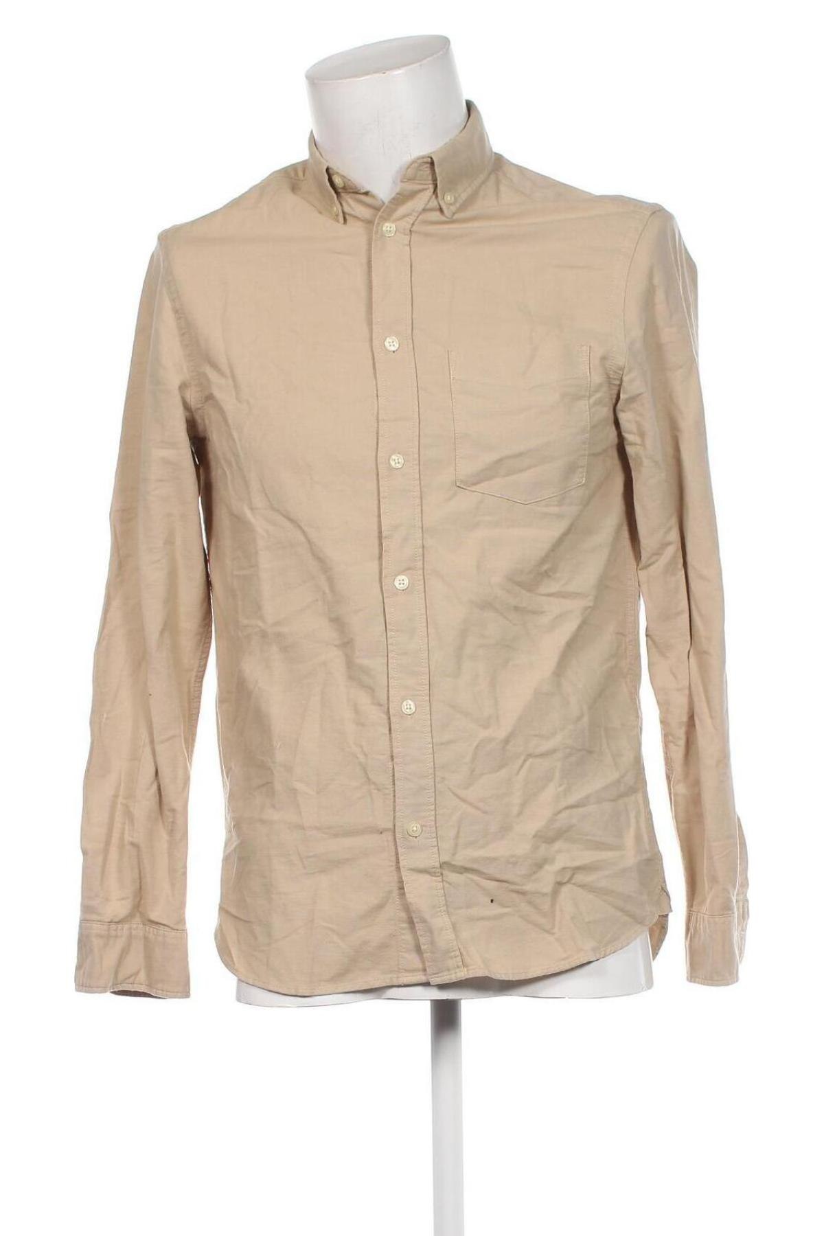 Herrenhemd H&M L.O.G.G., Größe S, Farbe Beige, Preis 32,49 €