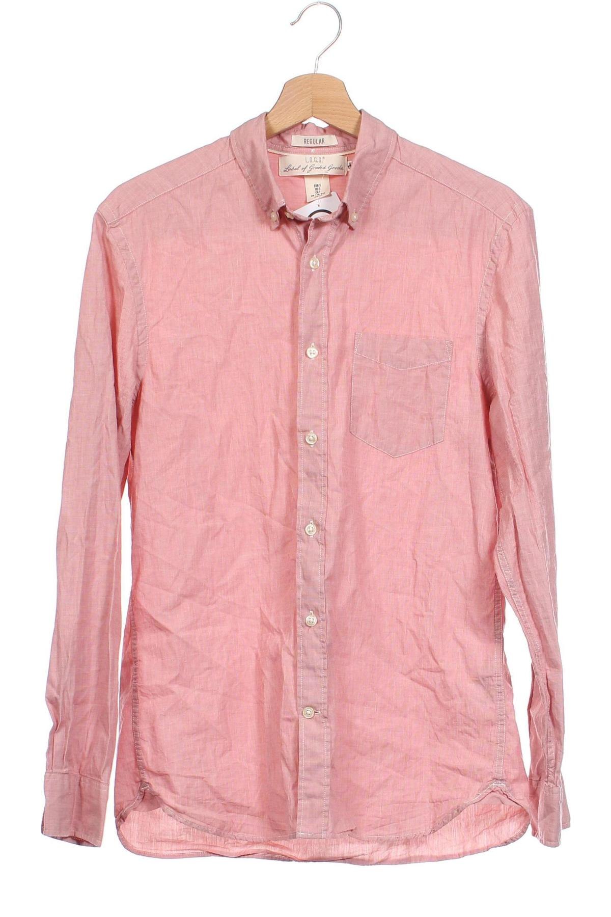 Мъжка риза H&M L.O.G.G., Размер S, Цвят Розов, Цена 14,50 лв.