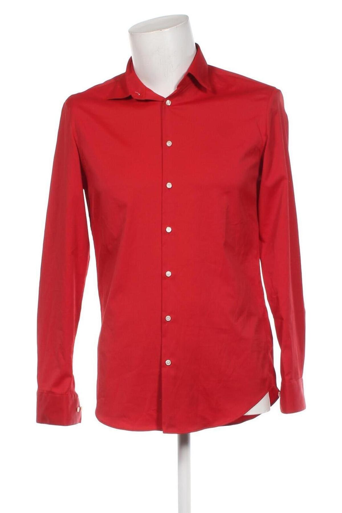 Herrenhemd Jake*s, Größe S, Farbe Rot, Preis 23,66 €