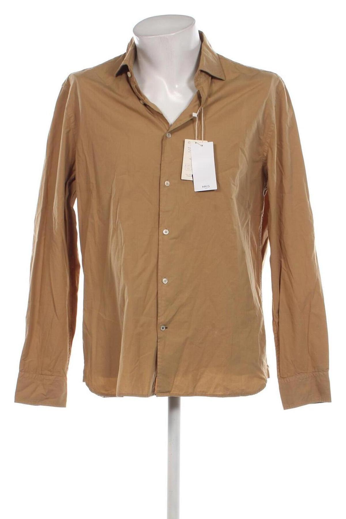 Ανδρικό πουκάμισο Mango, Μέγεθος XL, Χρώμα Καφέ, Τιμή 27,78 €