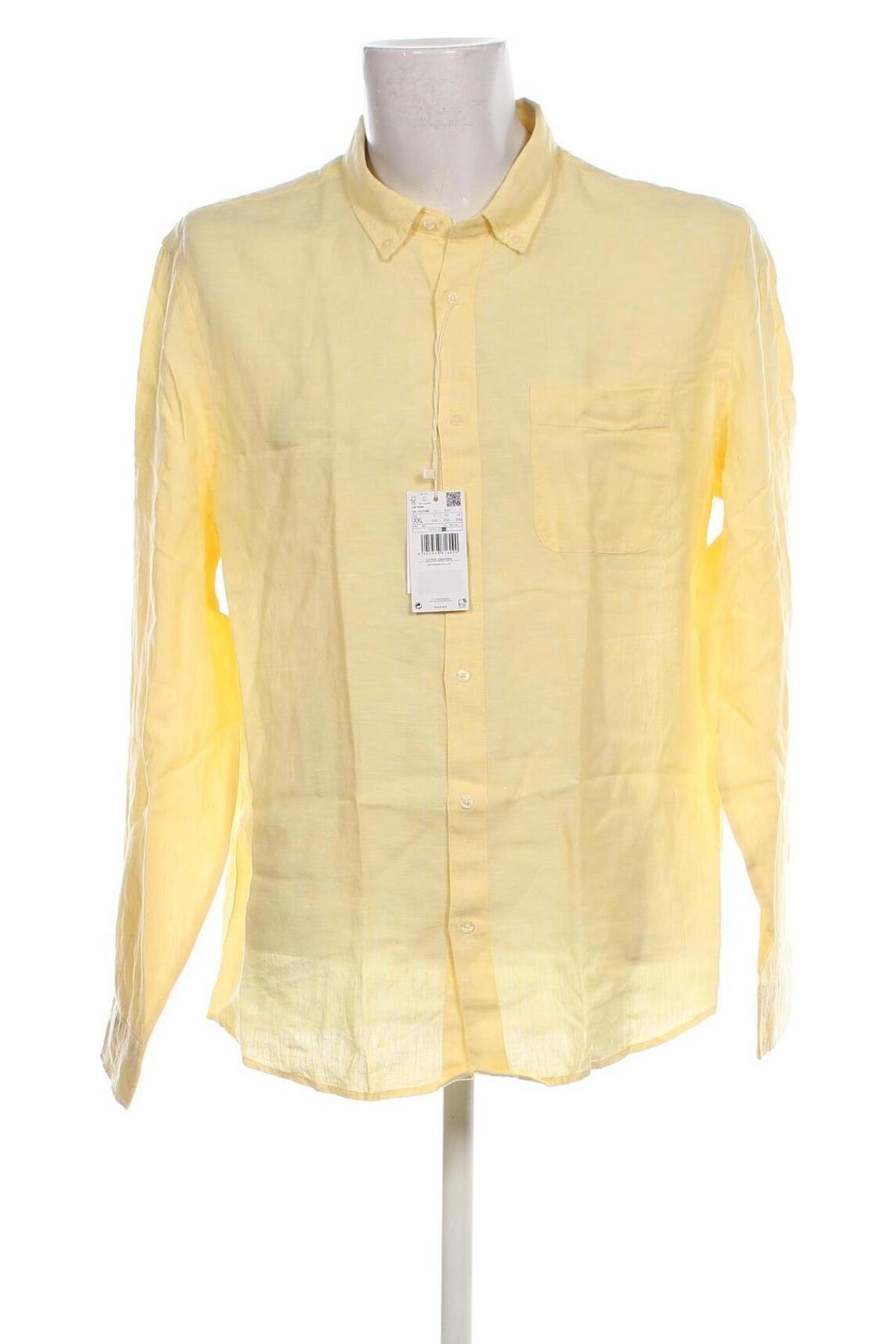Ανδρικό πουκάμισο Mango, Μέγεθος XXL, Χρώμα Κίτρινο, Τιμή 39,69 €