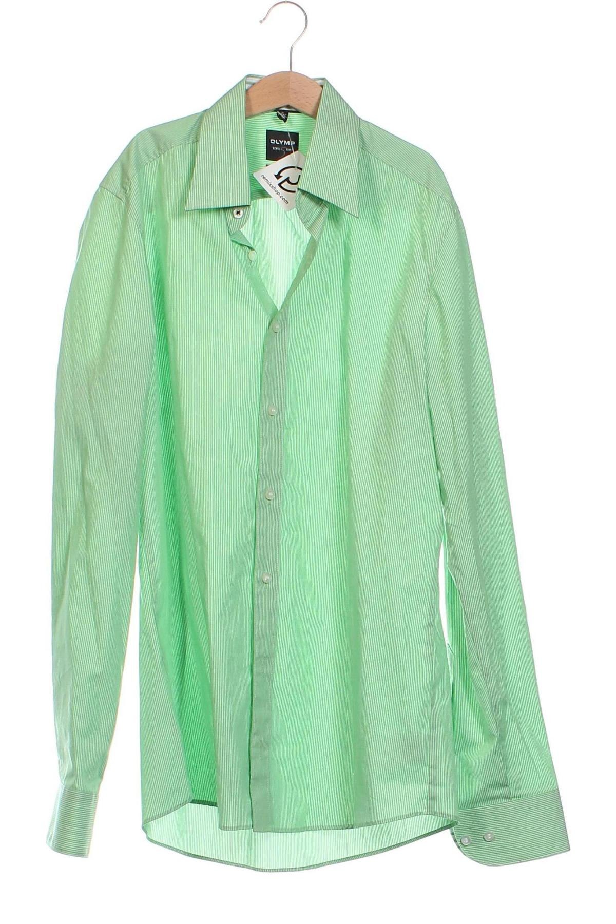 Ανδρικό πουκάμισο Olymp, Μέγεθος S, Χρώμα Πράσινο, Τιμή 19,04 €