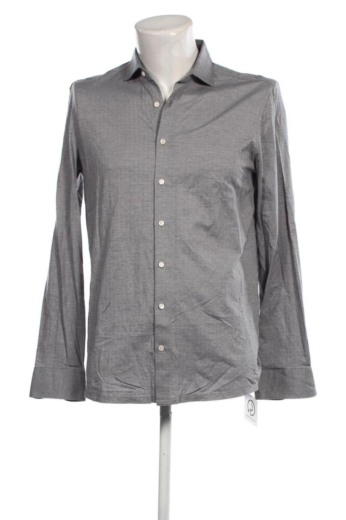 Ανδρικό πουκάμισο Olymp, Μέγεθος L, Χρώμα Γκρί, Τιμή 18,71 €