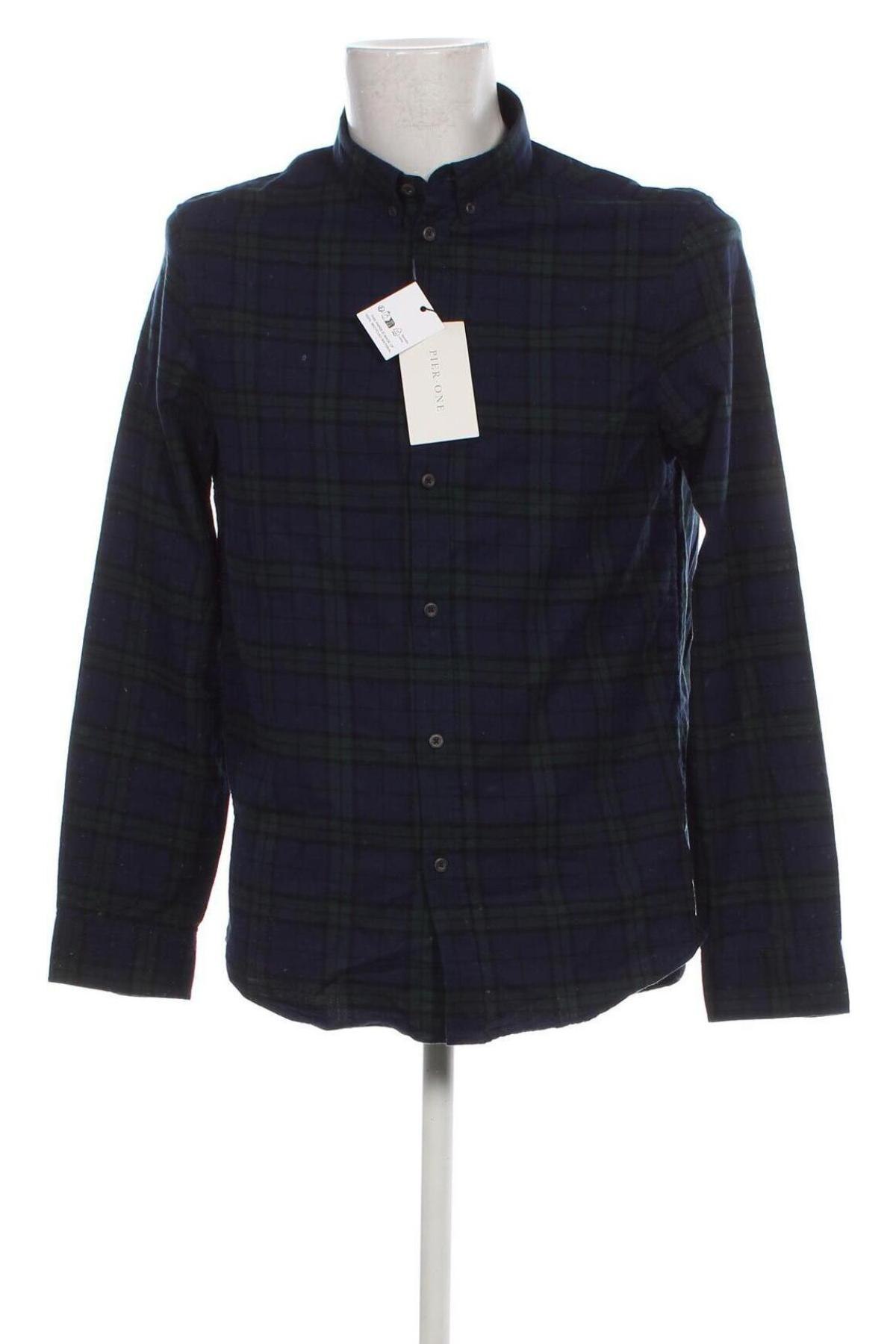 Ανδρικό πουκάμισο Pier One, Μέγεθος M, Χρώμα Μπλέ, Τιμή 14,23 €