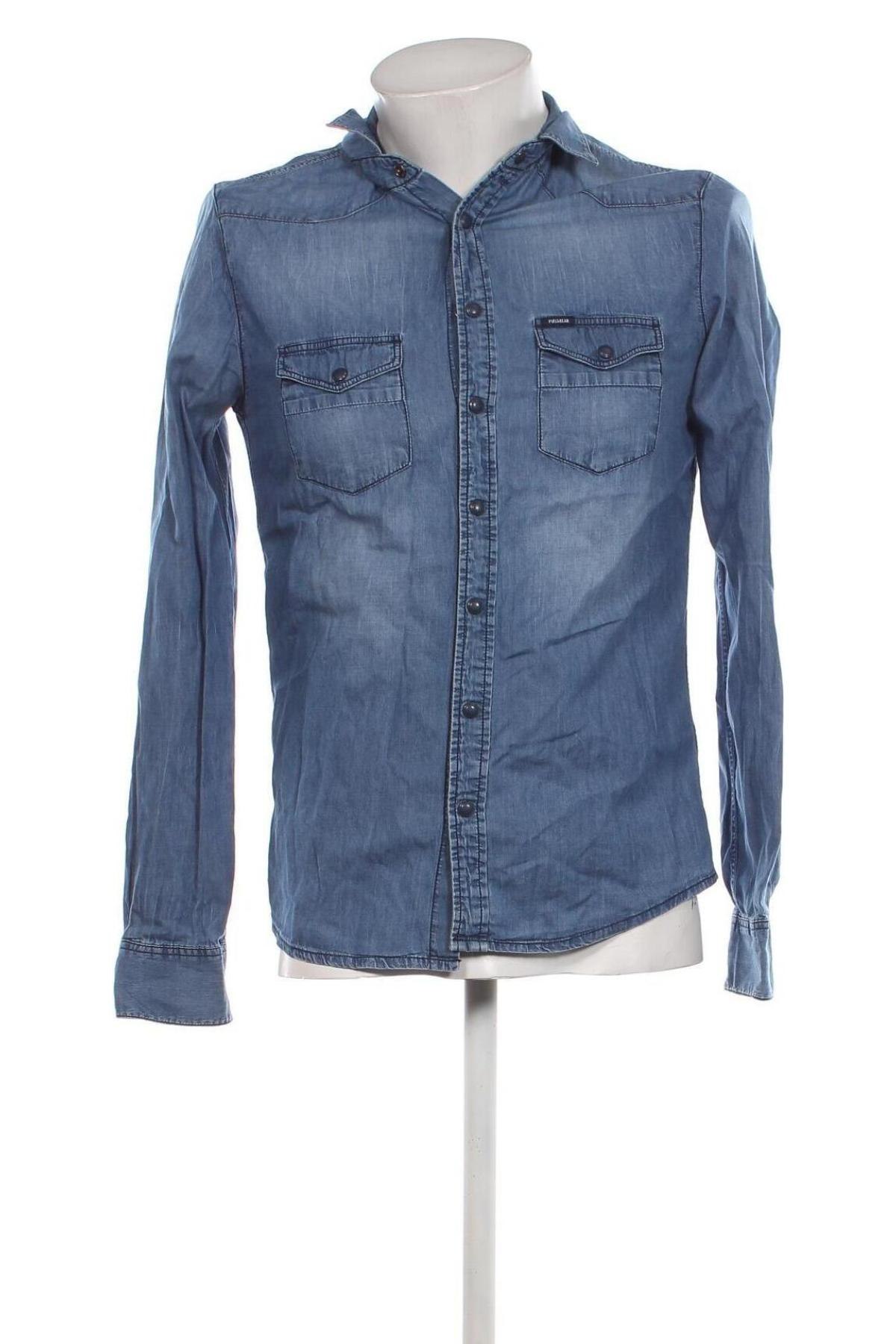 Ανδρικό πουκάμισο Pull&Bear, Μέγεθος S, Χρώμα Μπλέ, Τιμή 8,90 €