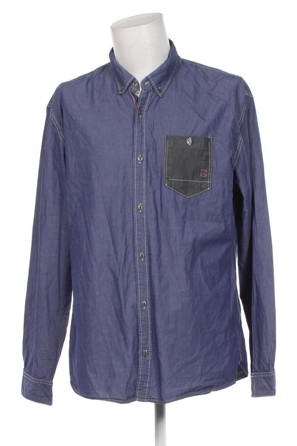 Ανδρικό πουκάμισο Q/S by S.Oliver, Μέγεθος XXL, Χρώμα Μπλέ, Τιμή 10,99 €