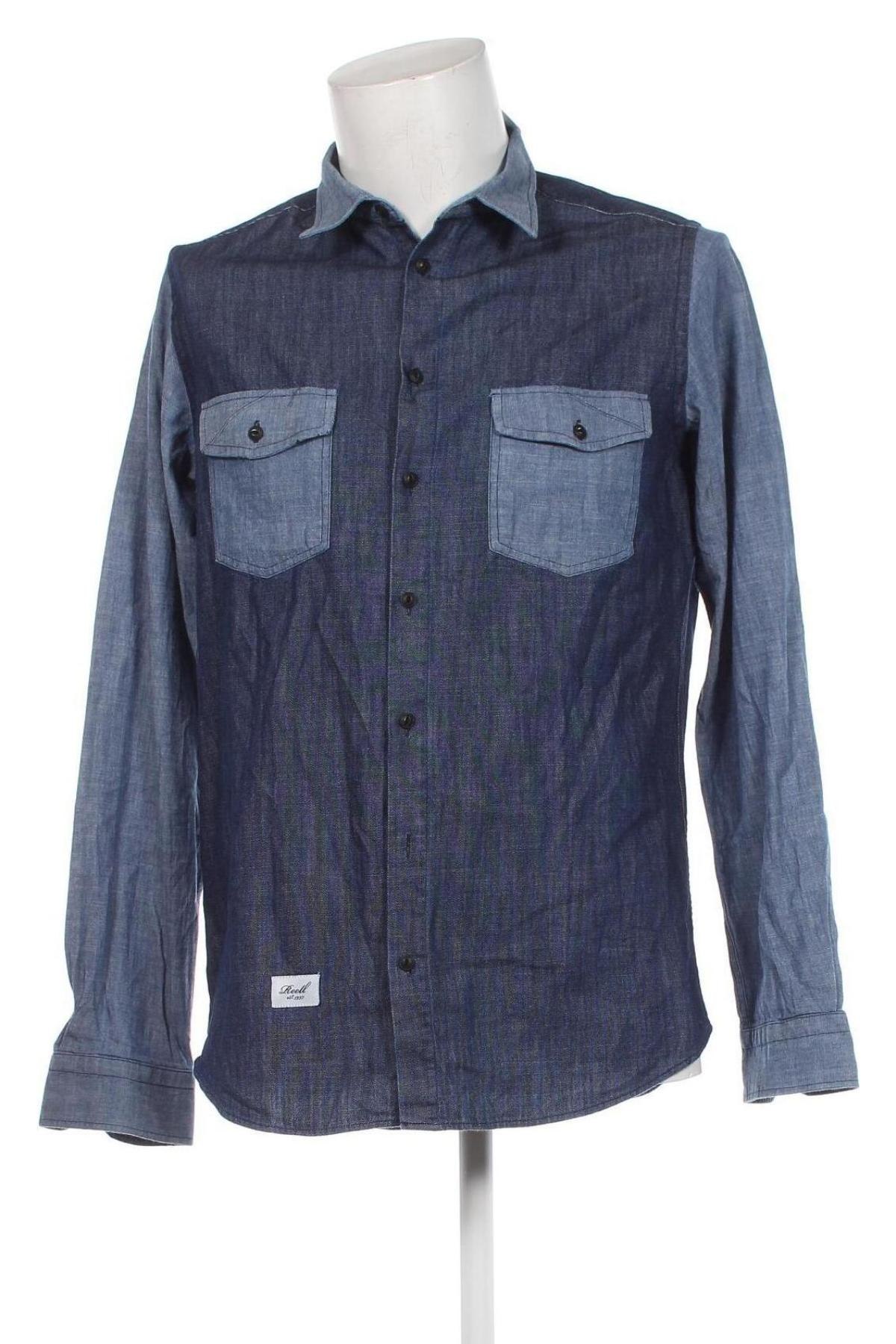 Ανδρικό πουκάμισο Reell, Μέγεθος M, Χρώμα Μπλέ, Τιμή 10,52 €