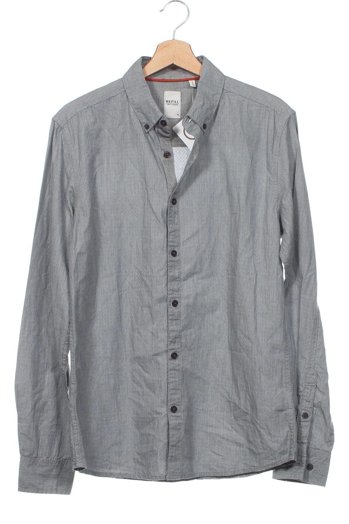 Ανδρικό πουκάμισο Refill, Μέγεθος S, Χρώμα Γκρί, Τιμή 8,97 €