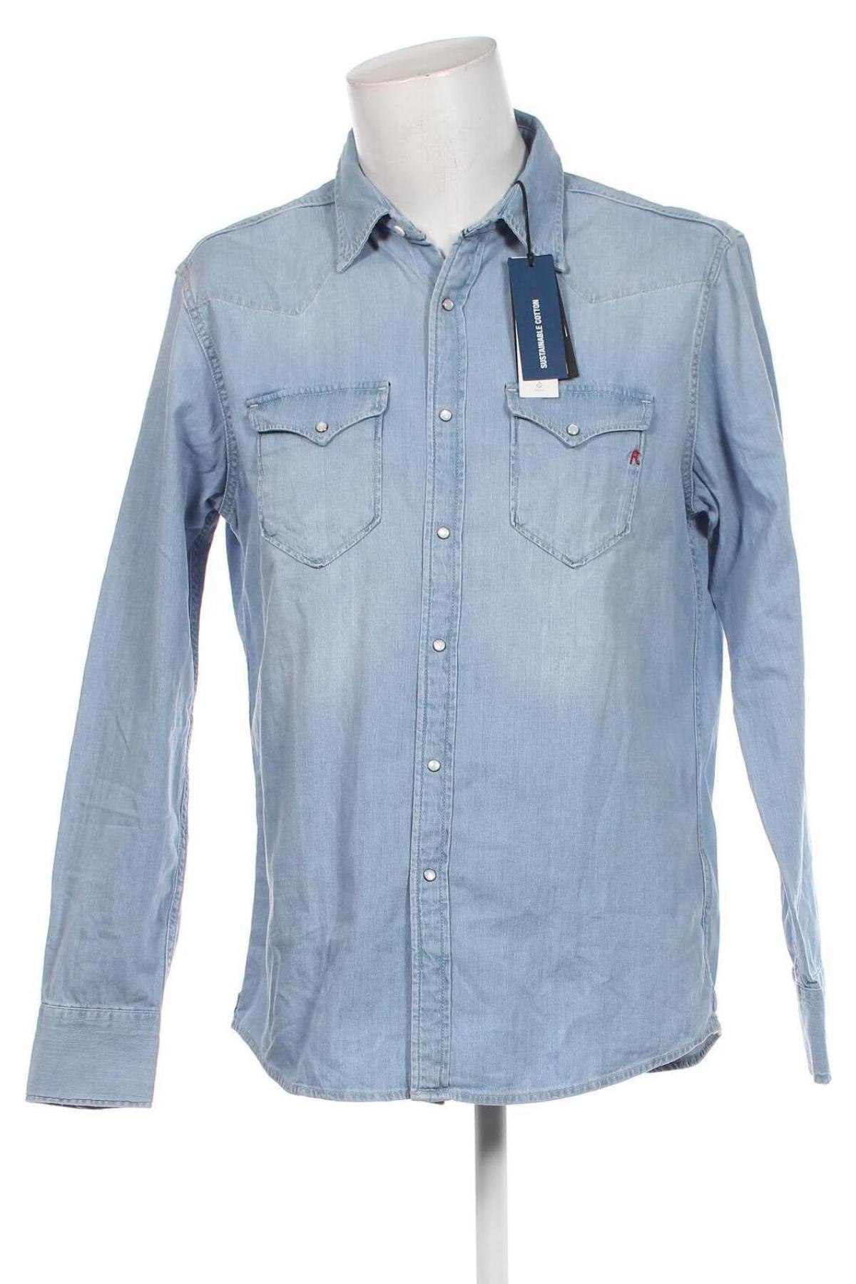 Ανδρικό πουκάμισο Replay, Μέγεθος XL, Χρώμα Μπλέ, Τιμή 45,64 €