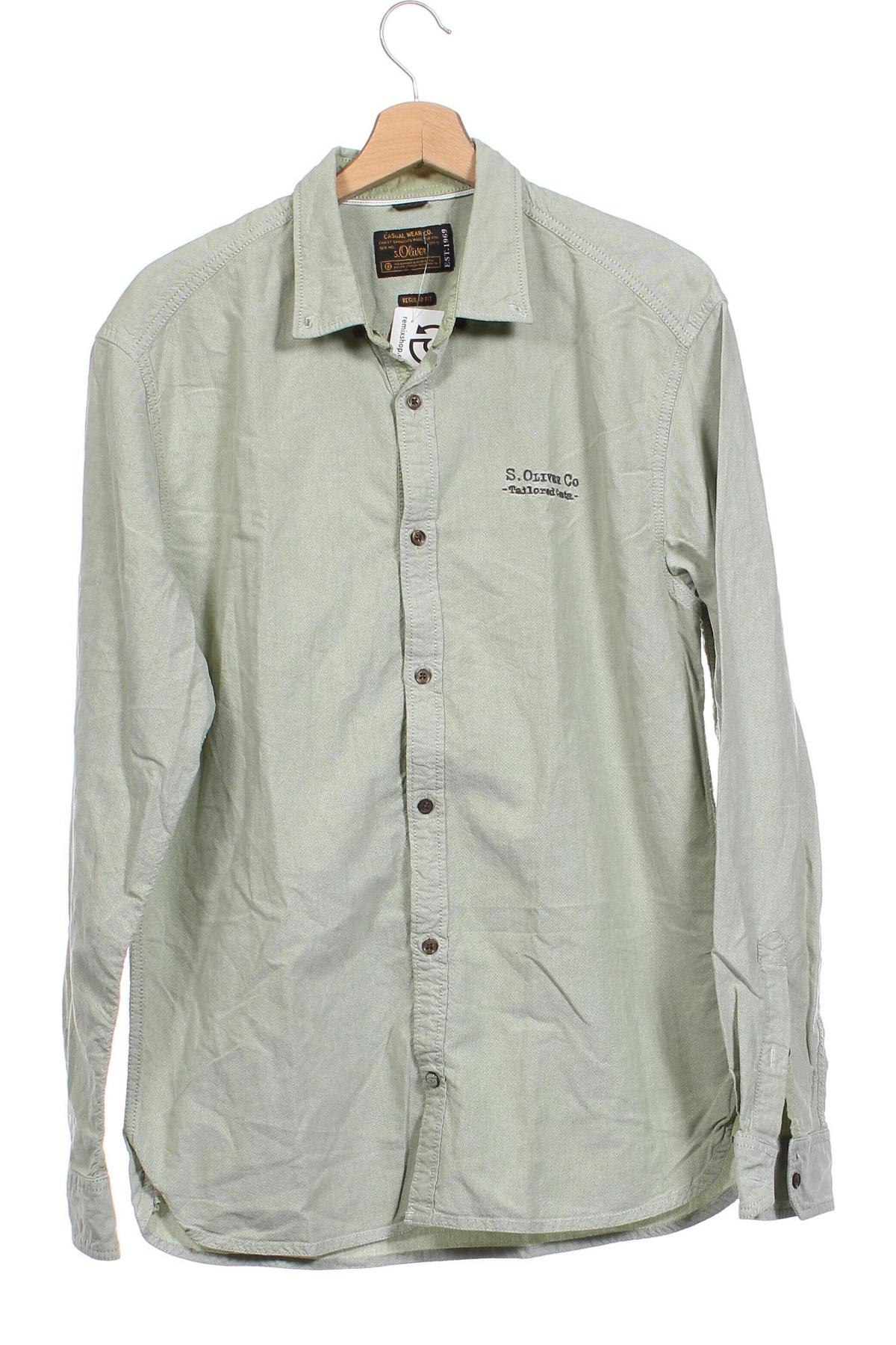 Ανδρικό πουκάμισο S.Oliver, Μέγεθος L, Χρώμα Πράσινο, Τιμή 11,57 €