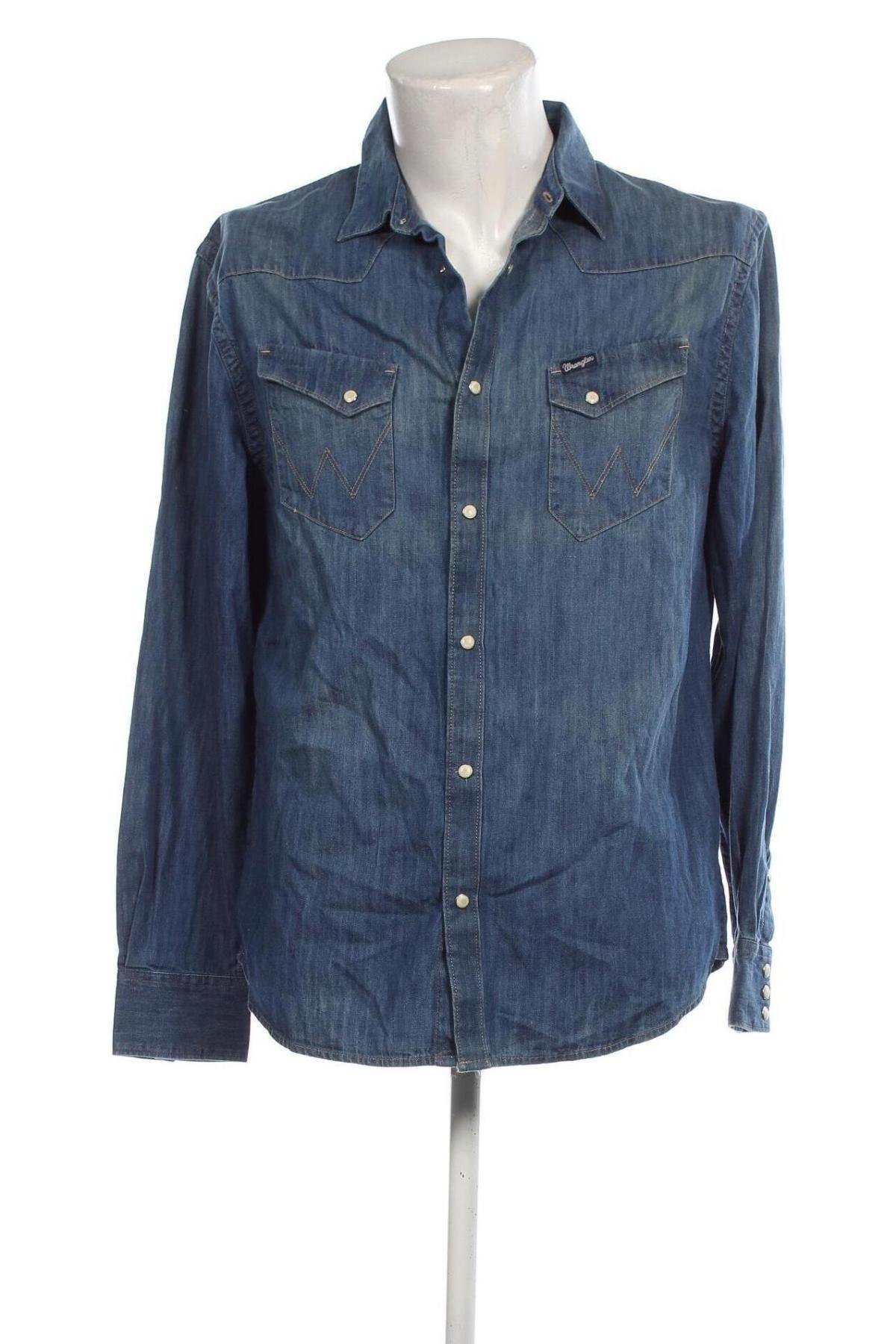 Ανδρικό πουκάμισο Wrangler, Μέγεθος L, Χρώμα Μπλέ, Τιμή 42,19 €